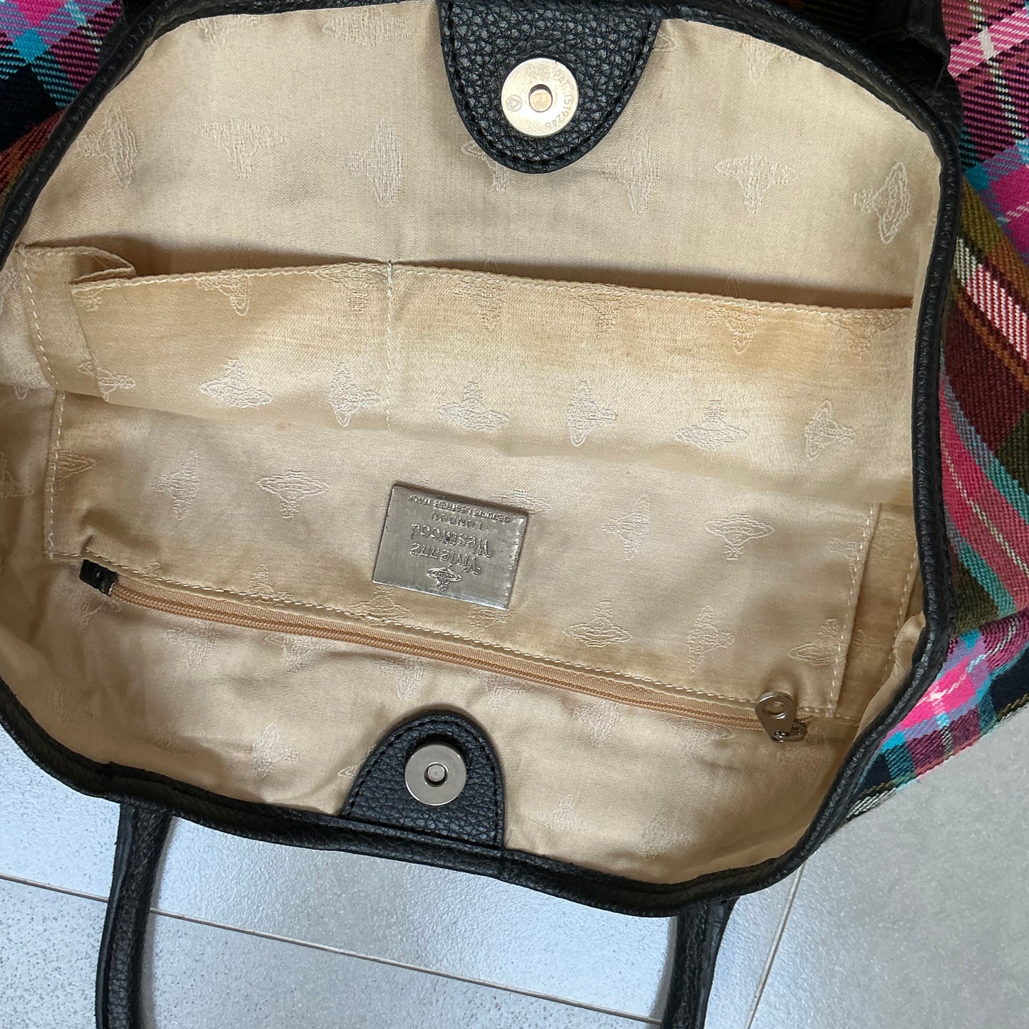Vivienne Westwood Checked 2way Tote Bag