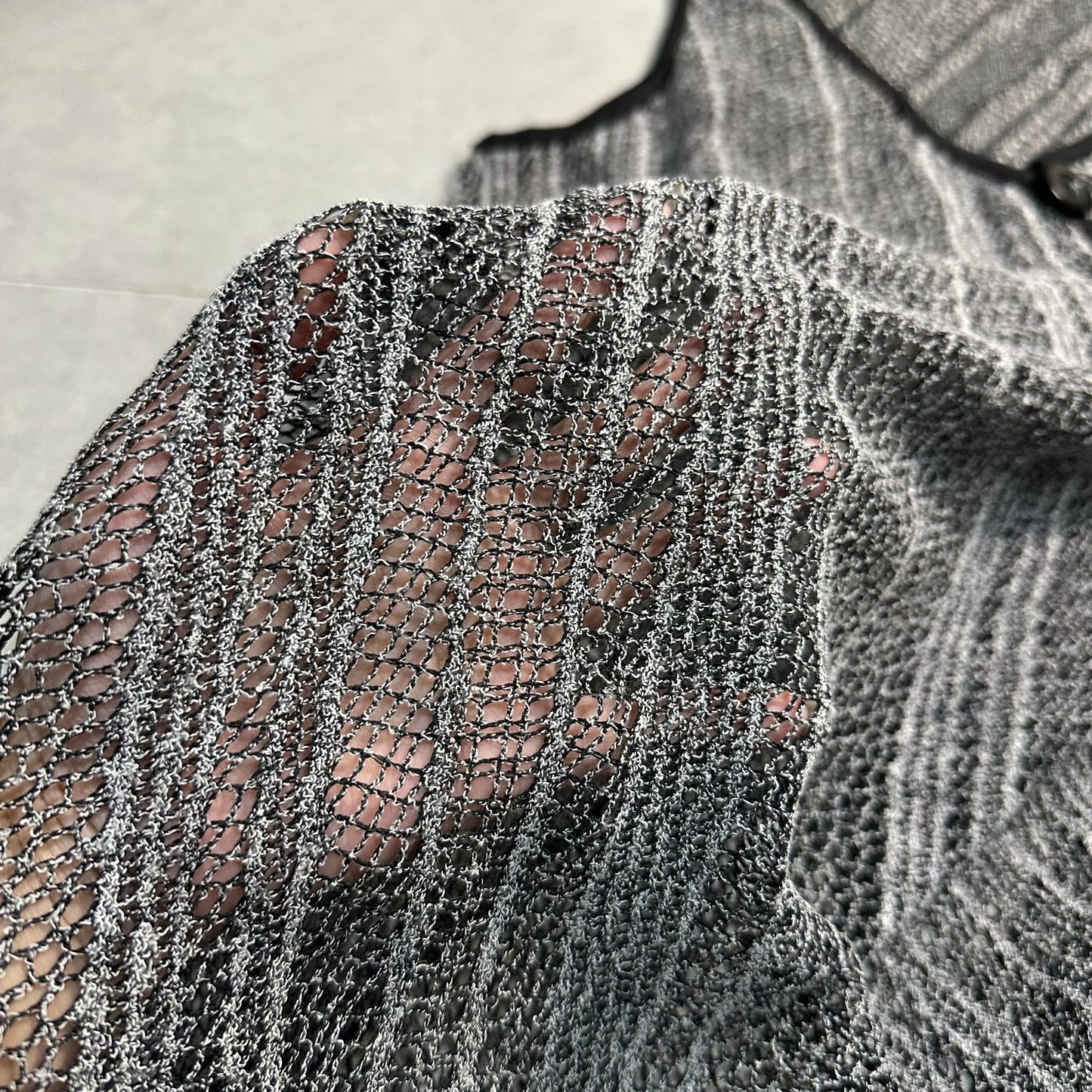 Sheer Knit V-neck Vest