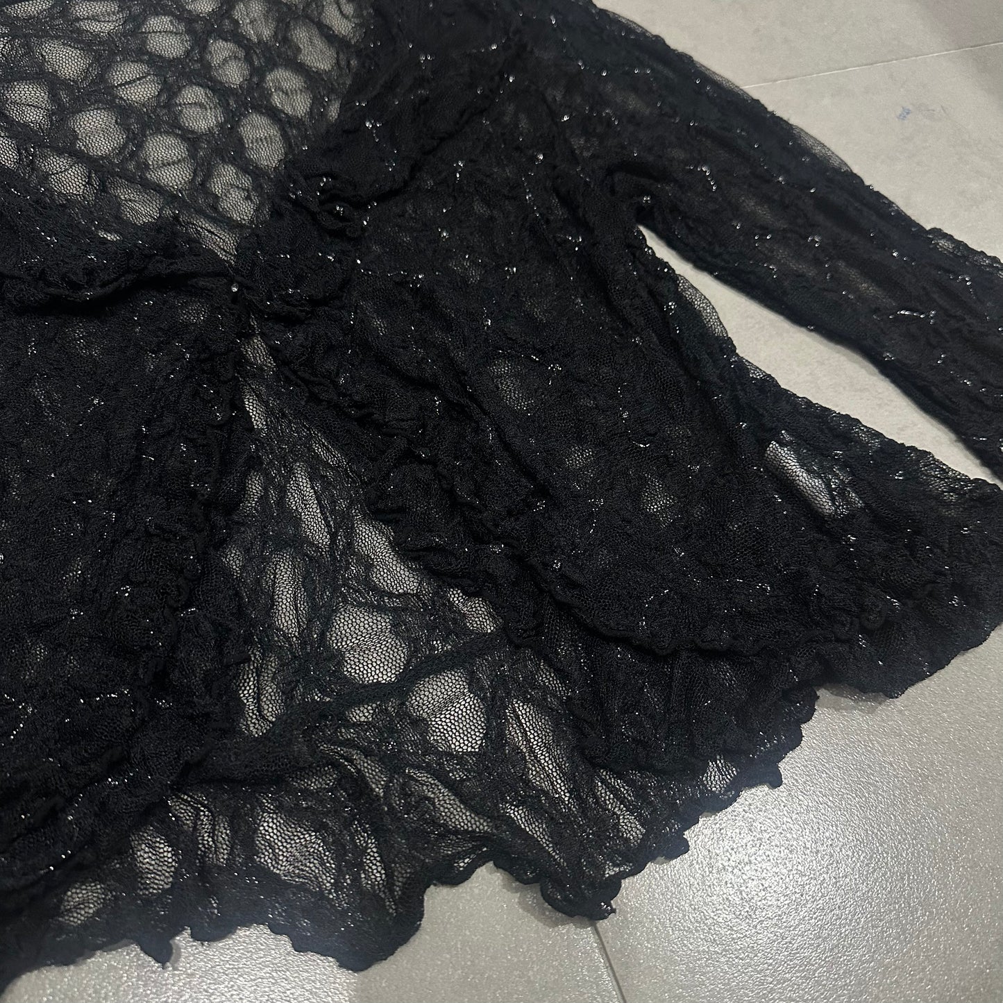 Glitter Knit Mesh Cardigan