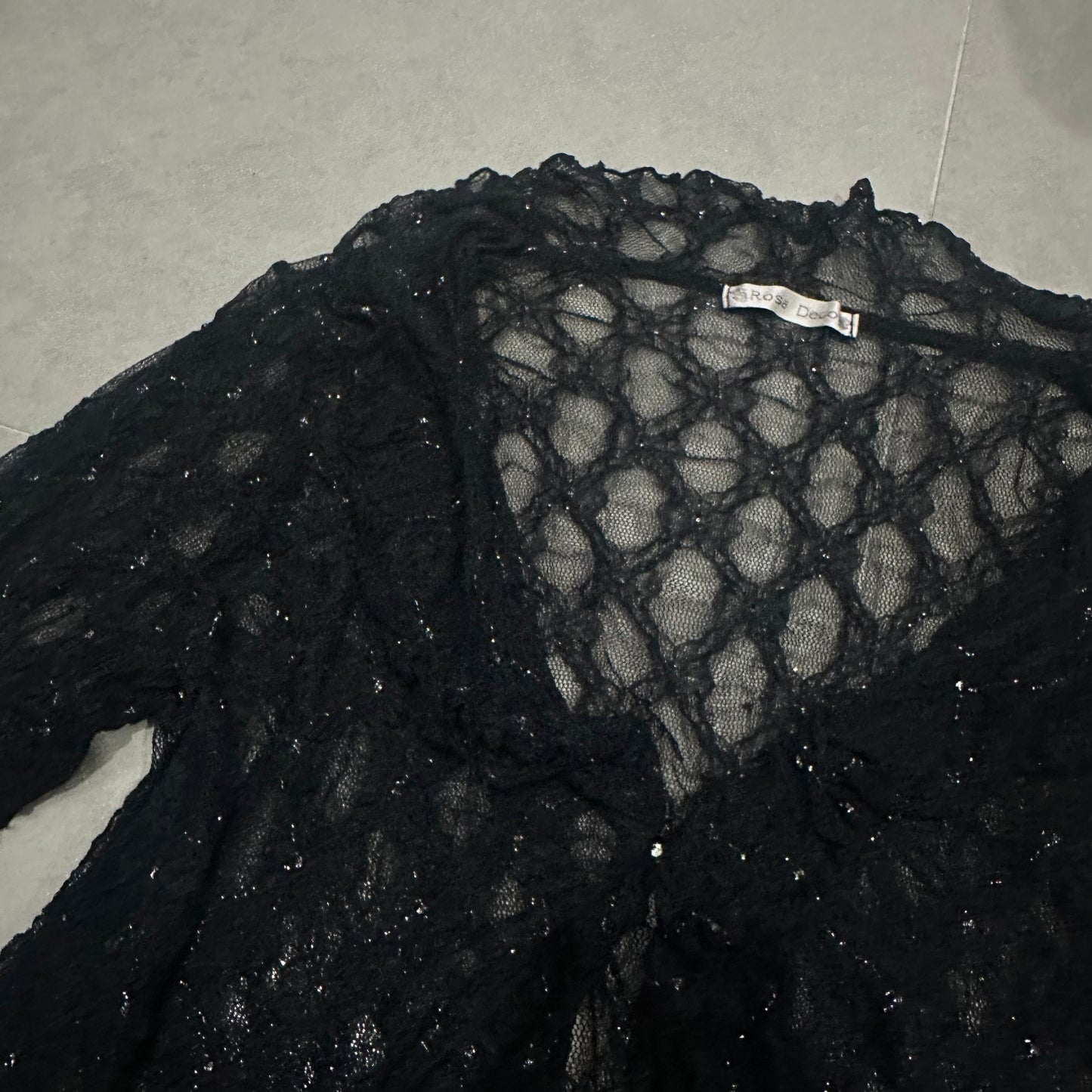 Glitter Knit Mesh Cardigan