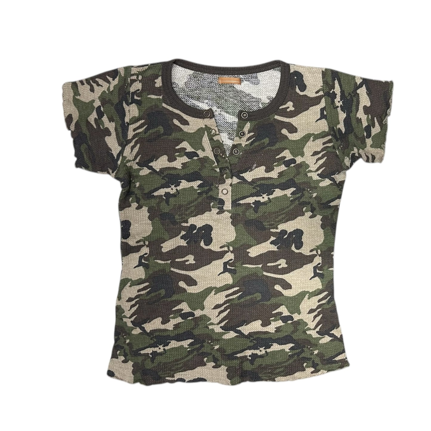 Camo Button Up Baby Tee