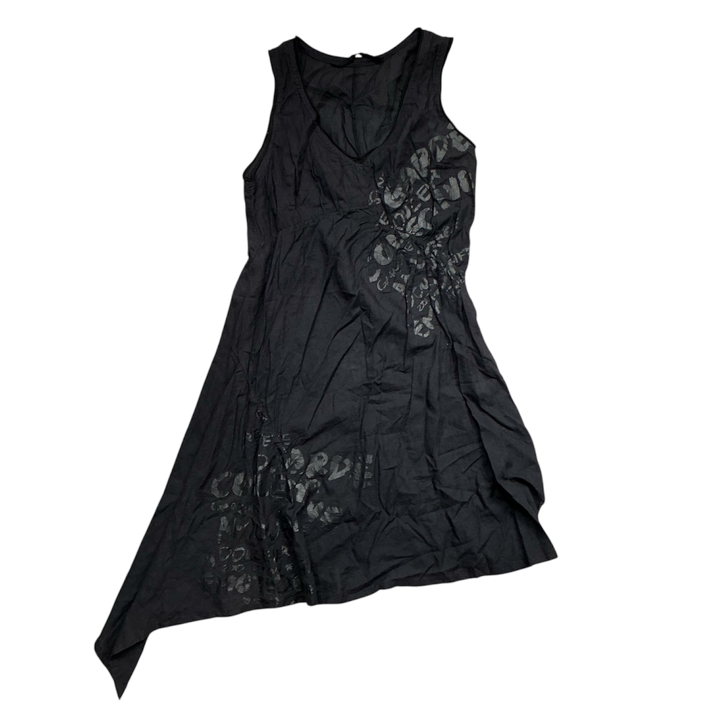 Asymmetrical Hem V-neck Dress