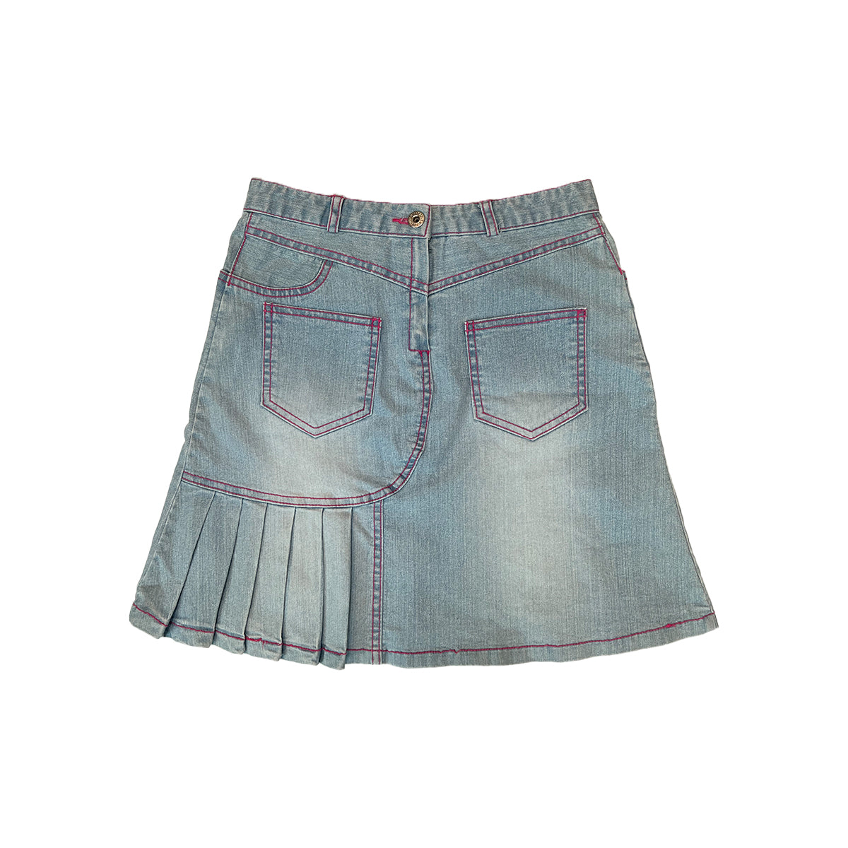 00s Pink Thread Denim Skirt