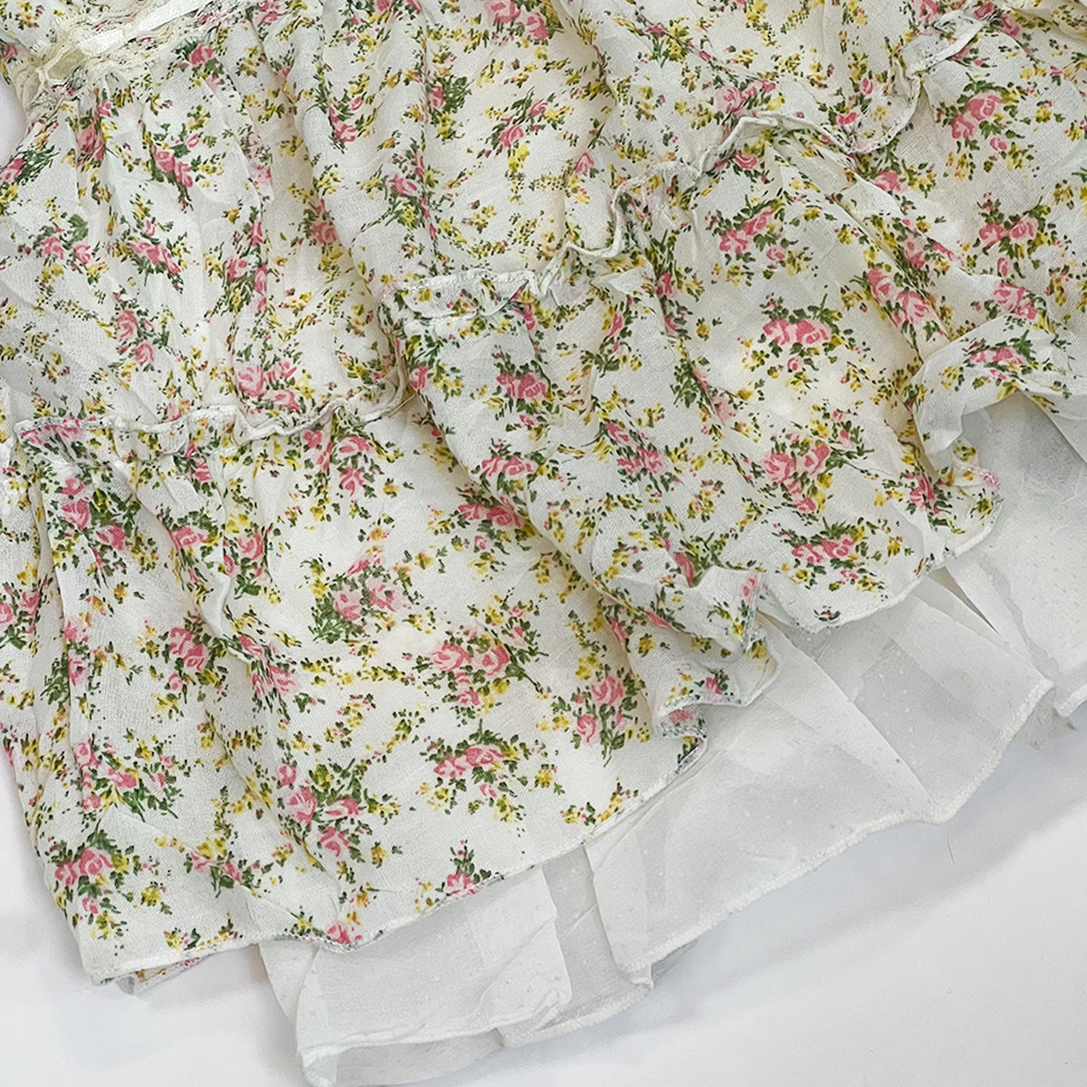 Floral Ruffled Mini Skirt
