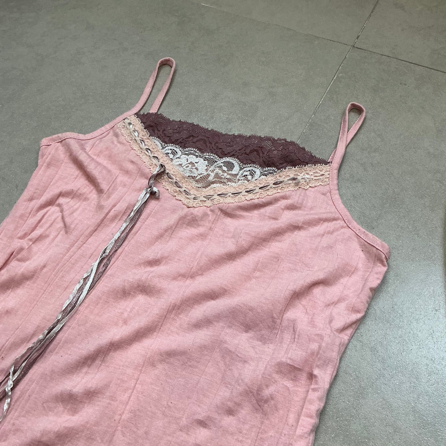 Lace Trim Ribbon Camisole
