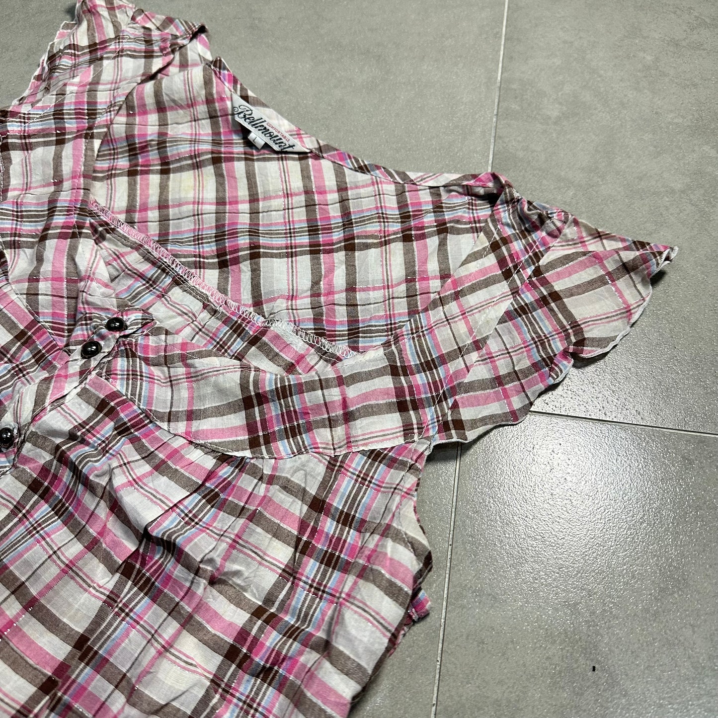 Button Up Checked Vest