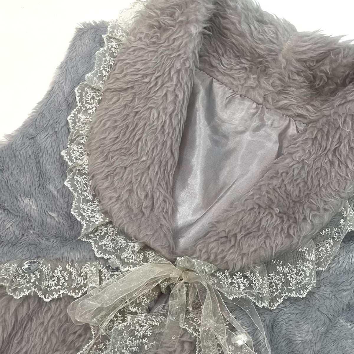 Lace Fur Ribbon Cardigan