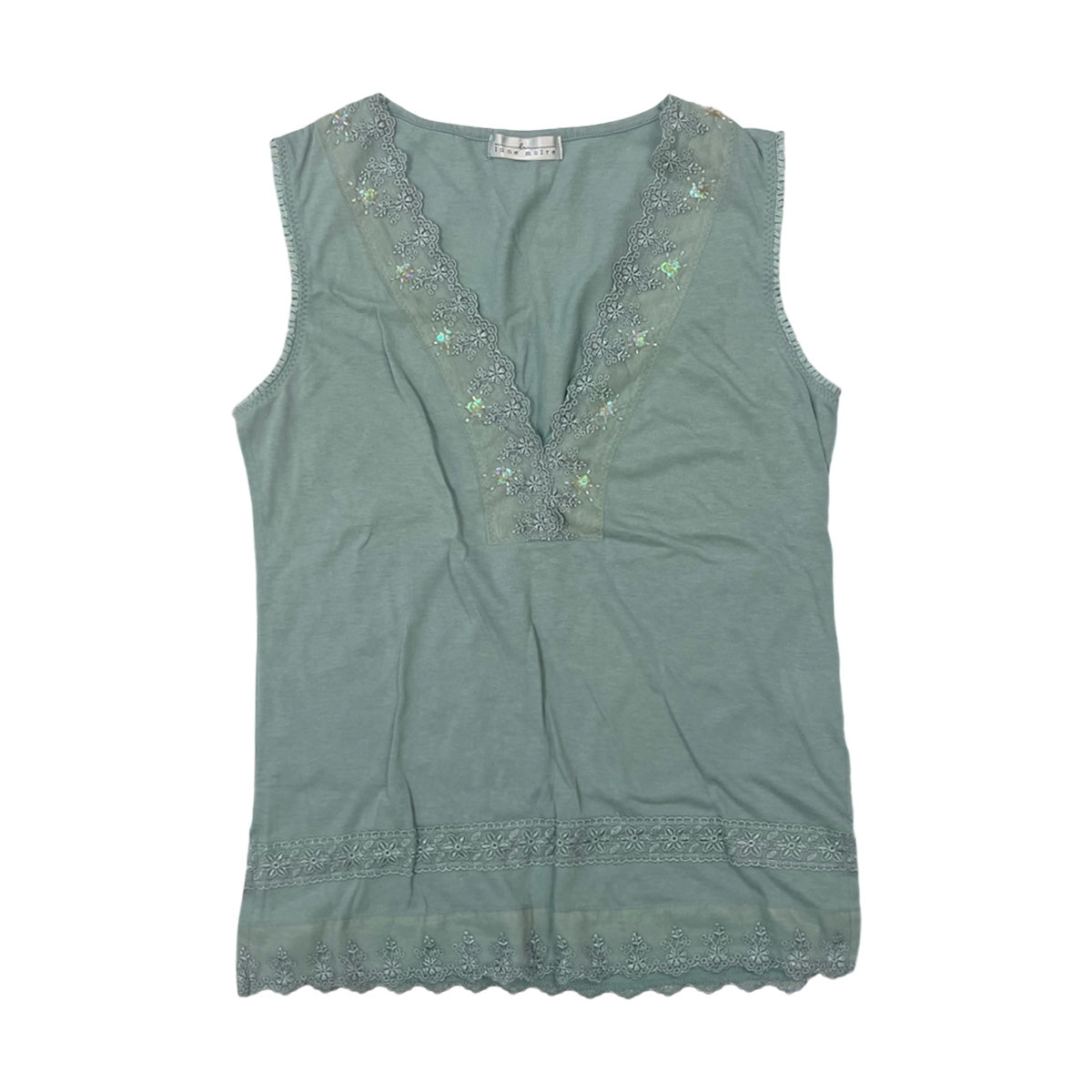 Lace Trim V-neck Vest