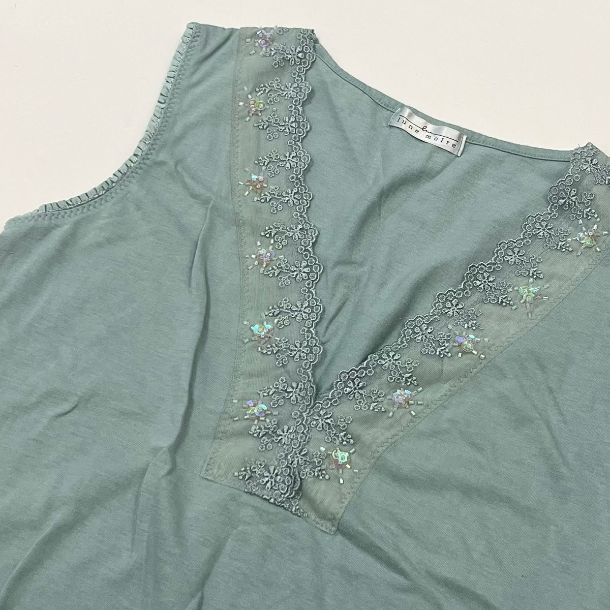 Lace Trim V-neck Vest
