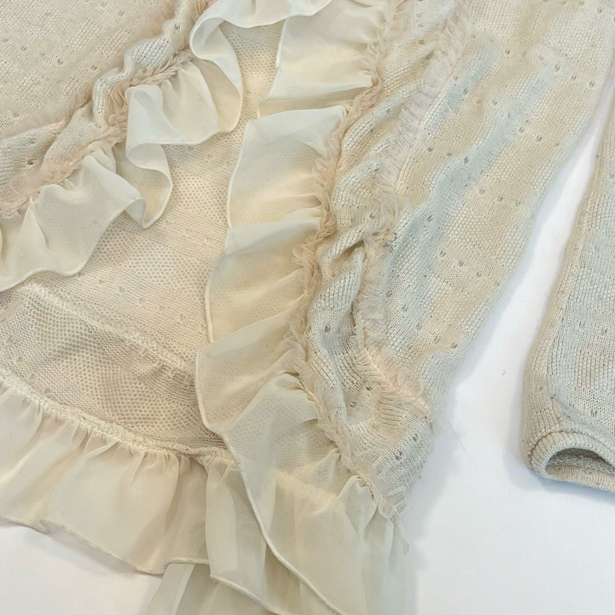 Axes Femme Ruffle Lace Cardigan