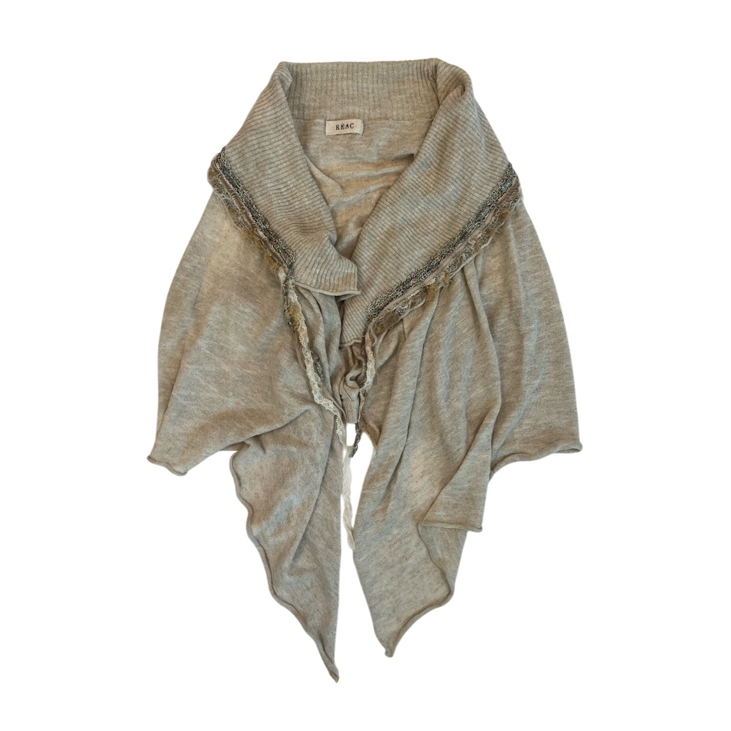 Fur Trim Knit Asymmetric Vest Outer