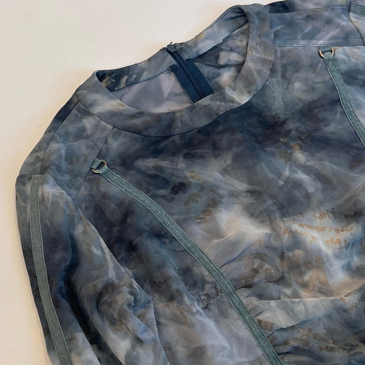 Tie-dye Ruffle Long-sleeve Top