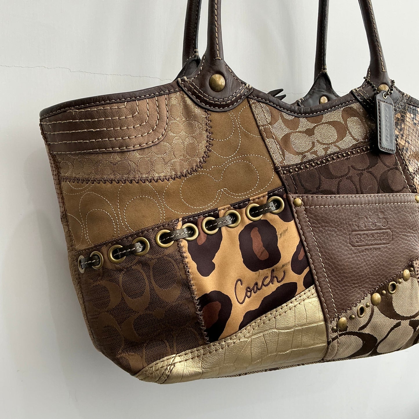 Coach Patchwork Signature Leather Tote Bag 12899