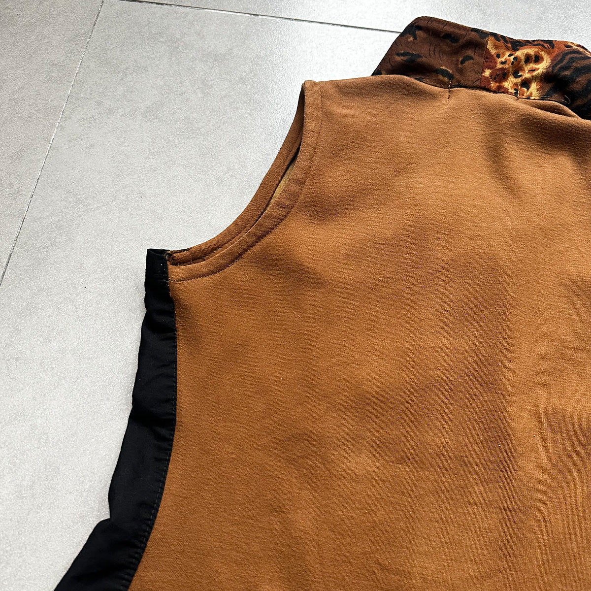 Animal Pattern Zip Up Vest