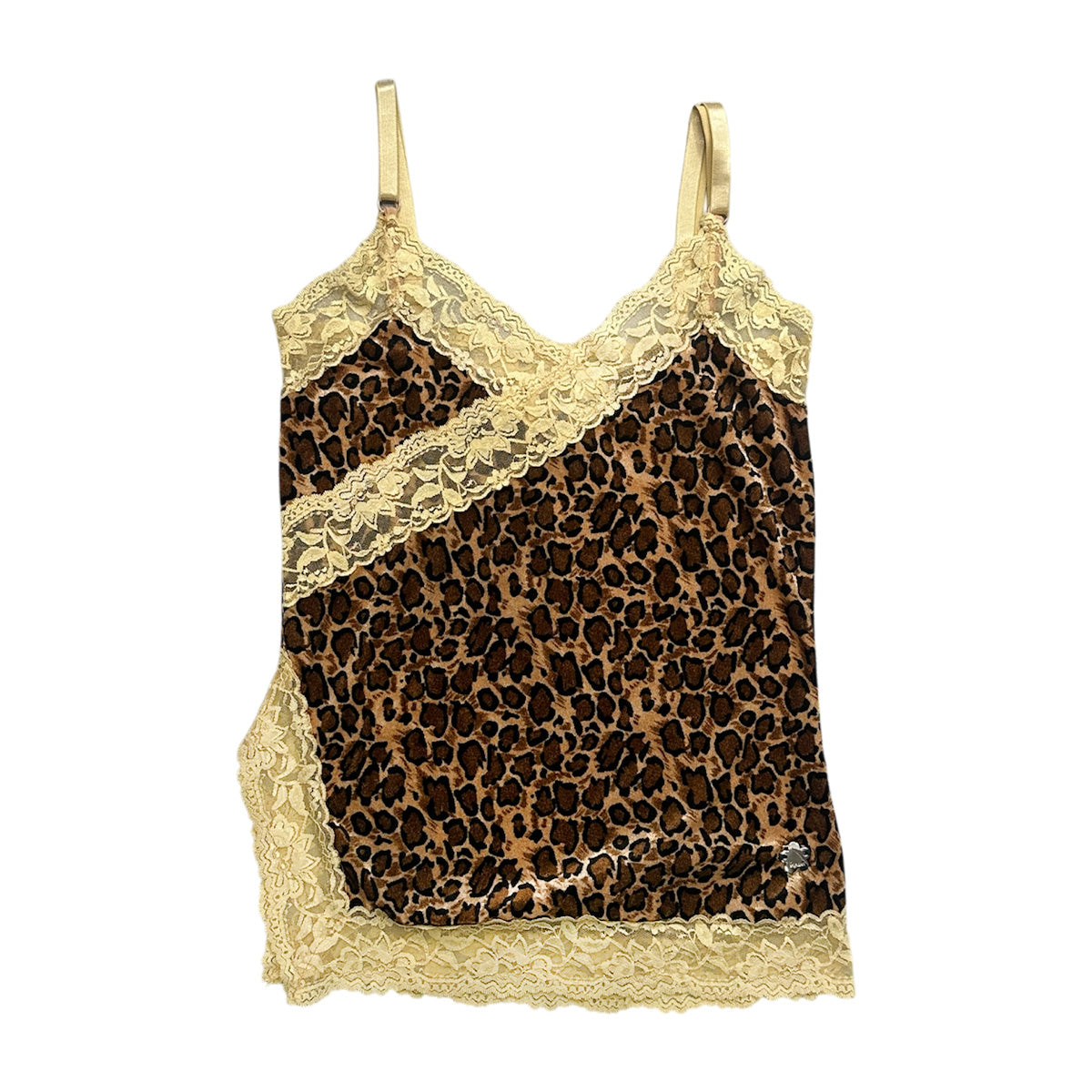 Lace Trim Leopard Velvet Camisole