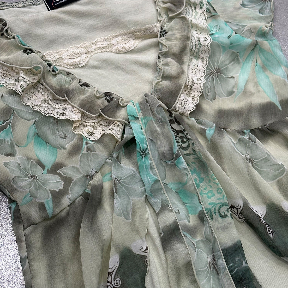 Layered Floral Cardigan Top