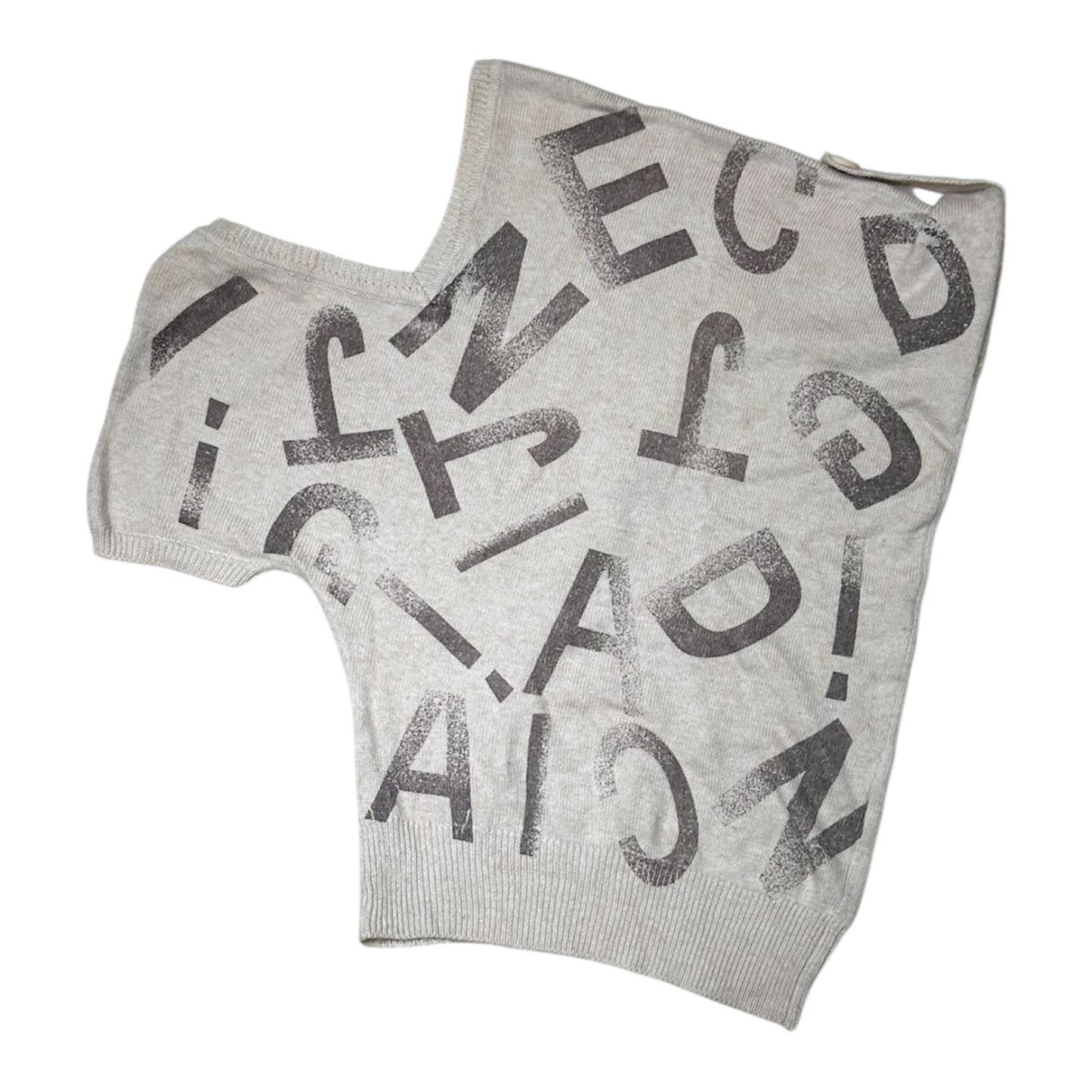 Asymmetrical Graphic Knit Top