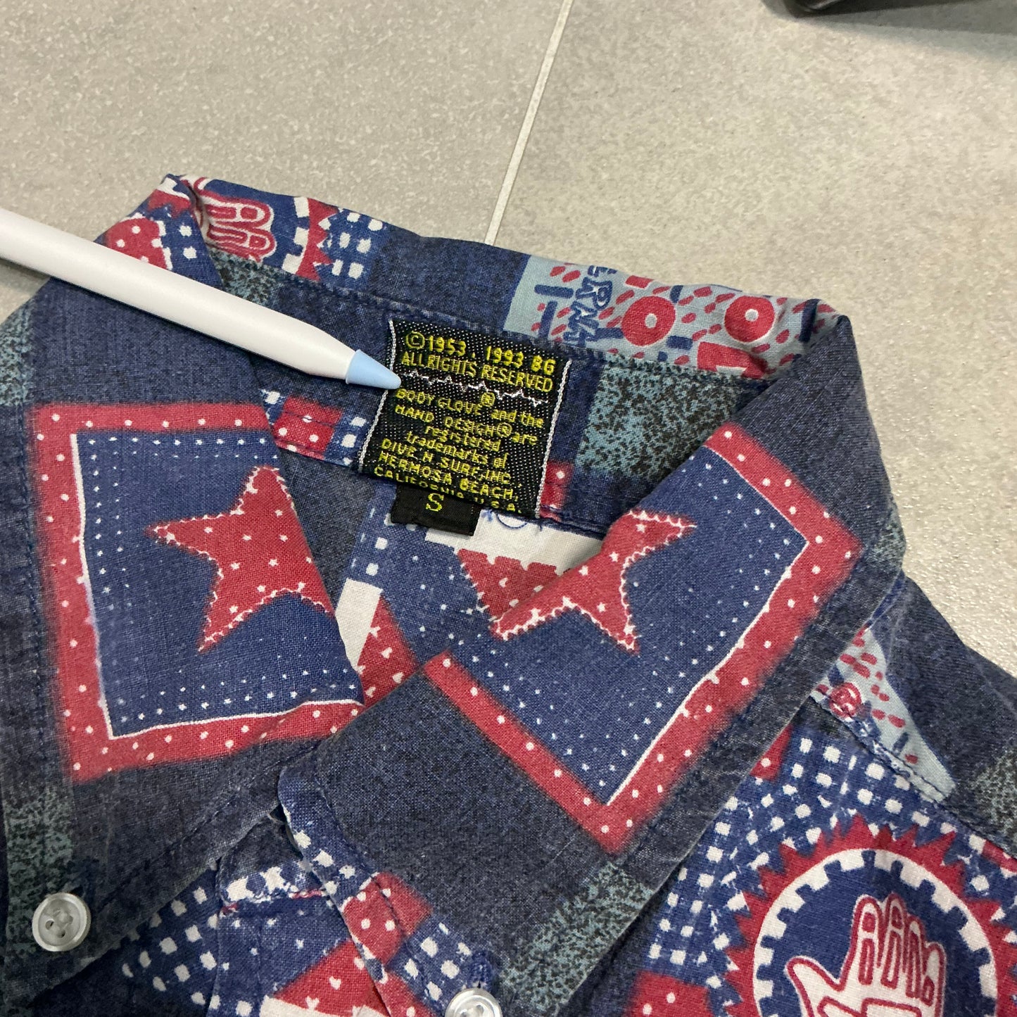 1993 Body Glove Americana Print Button Up Shirt