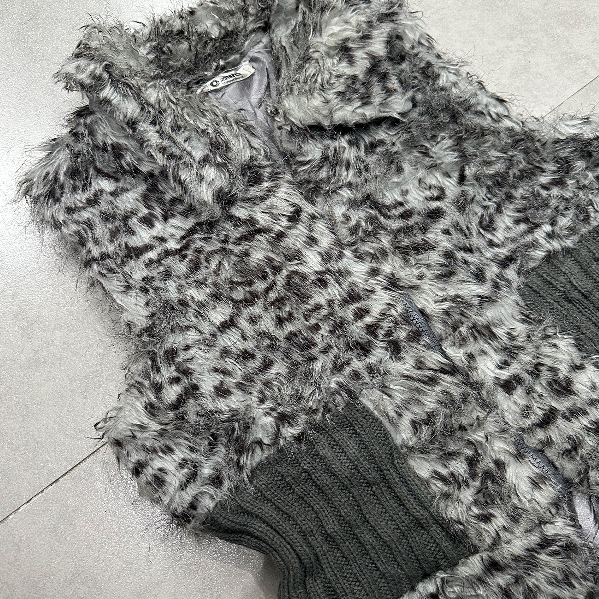Lepoard Fur Zip Up Vest