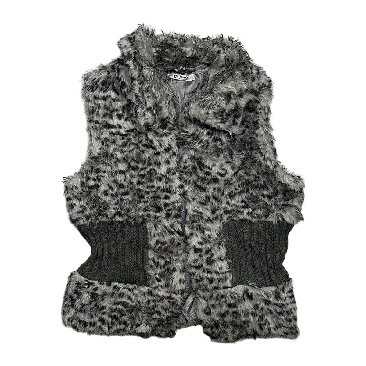 Lepoard Fur Zip Up Vest