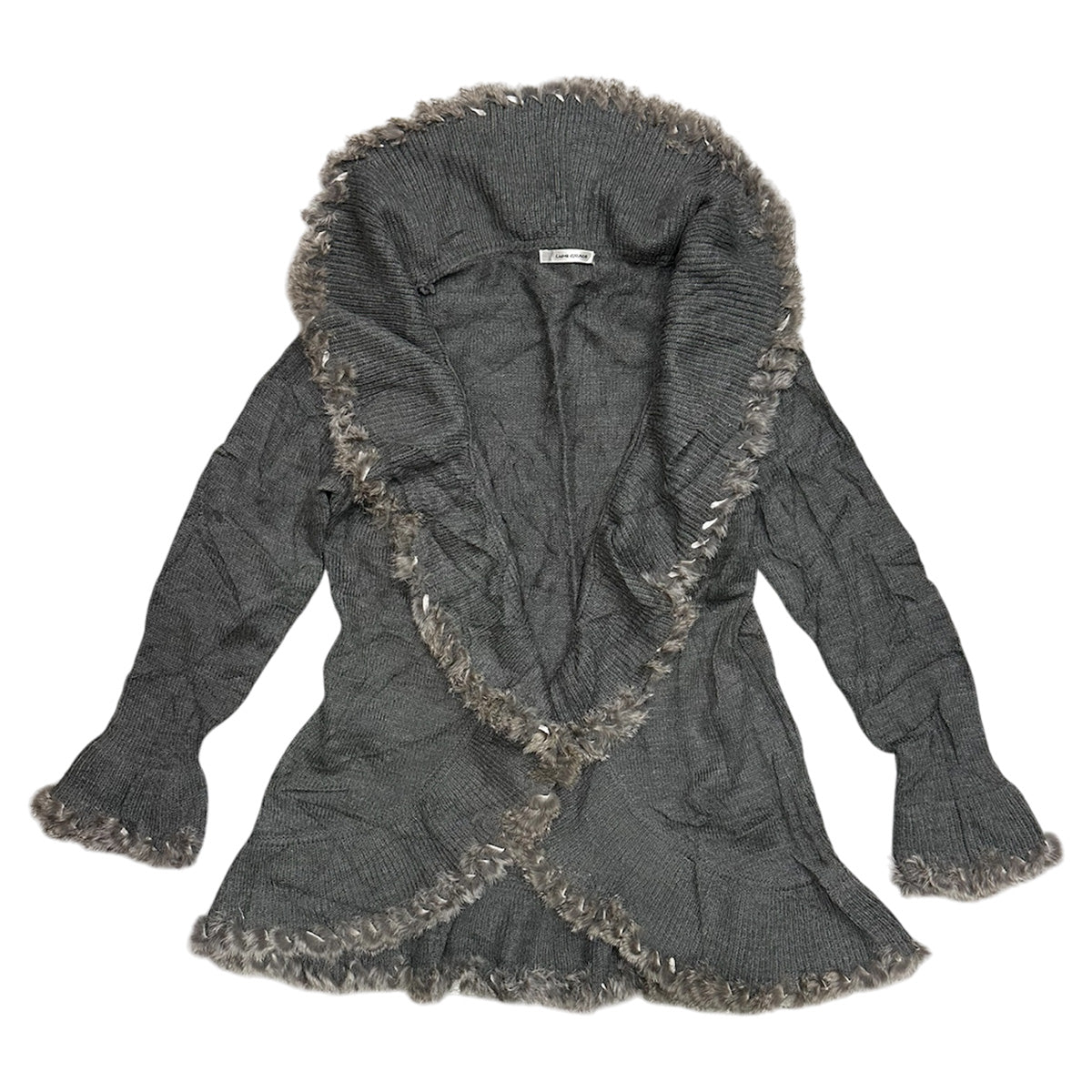 Fur Trim Knit Cardigan