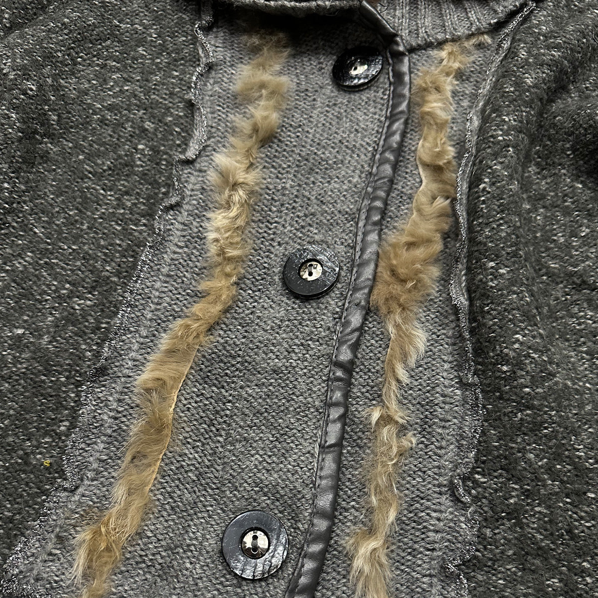 Removable Fur Collar Knit Cardigan
