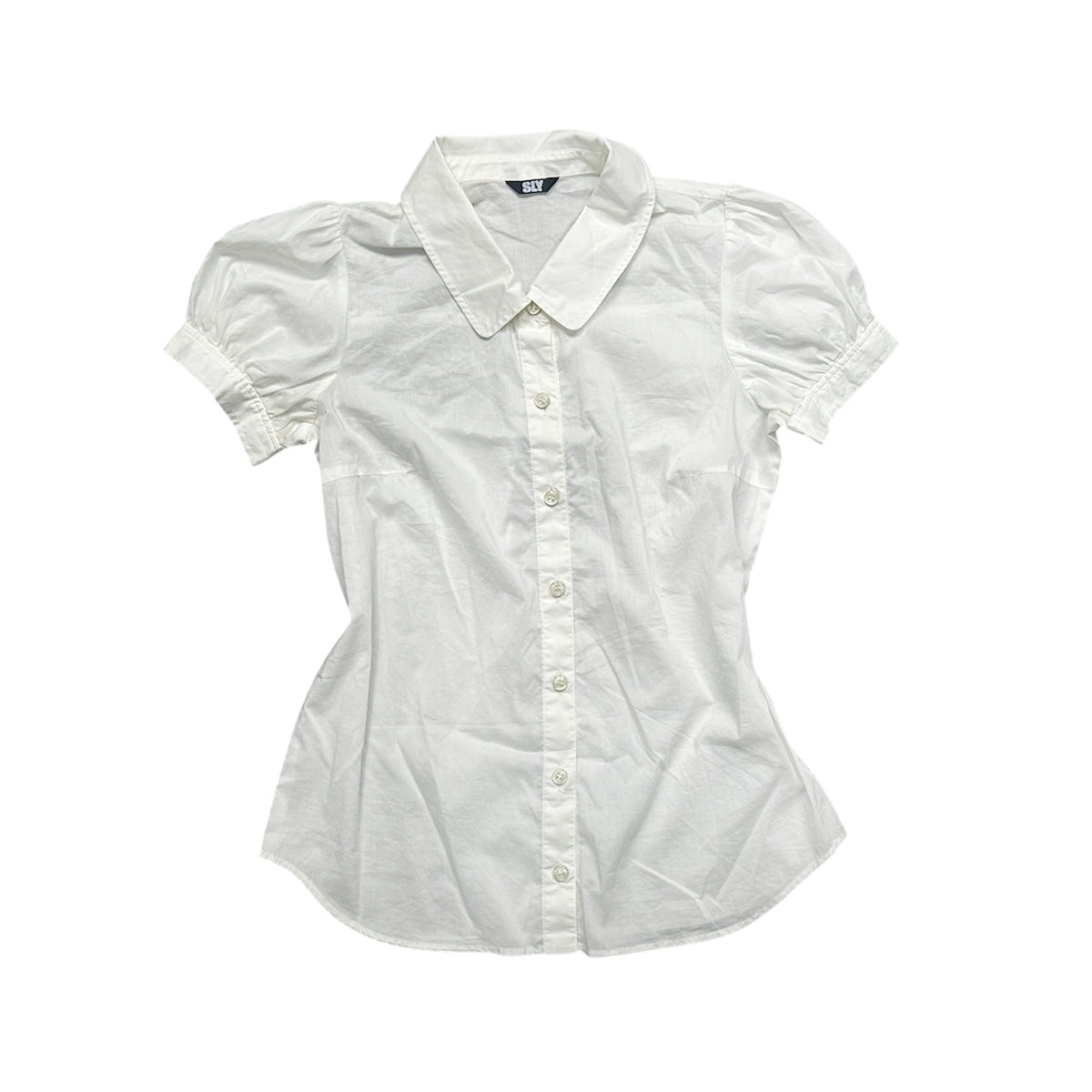 Set: Puff Sleeves Shirt + Lace Trim Vest Dress