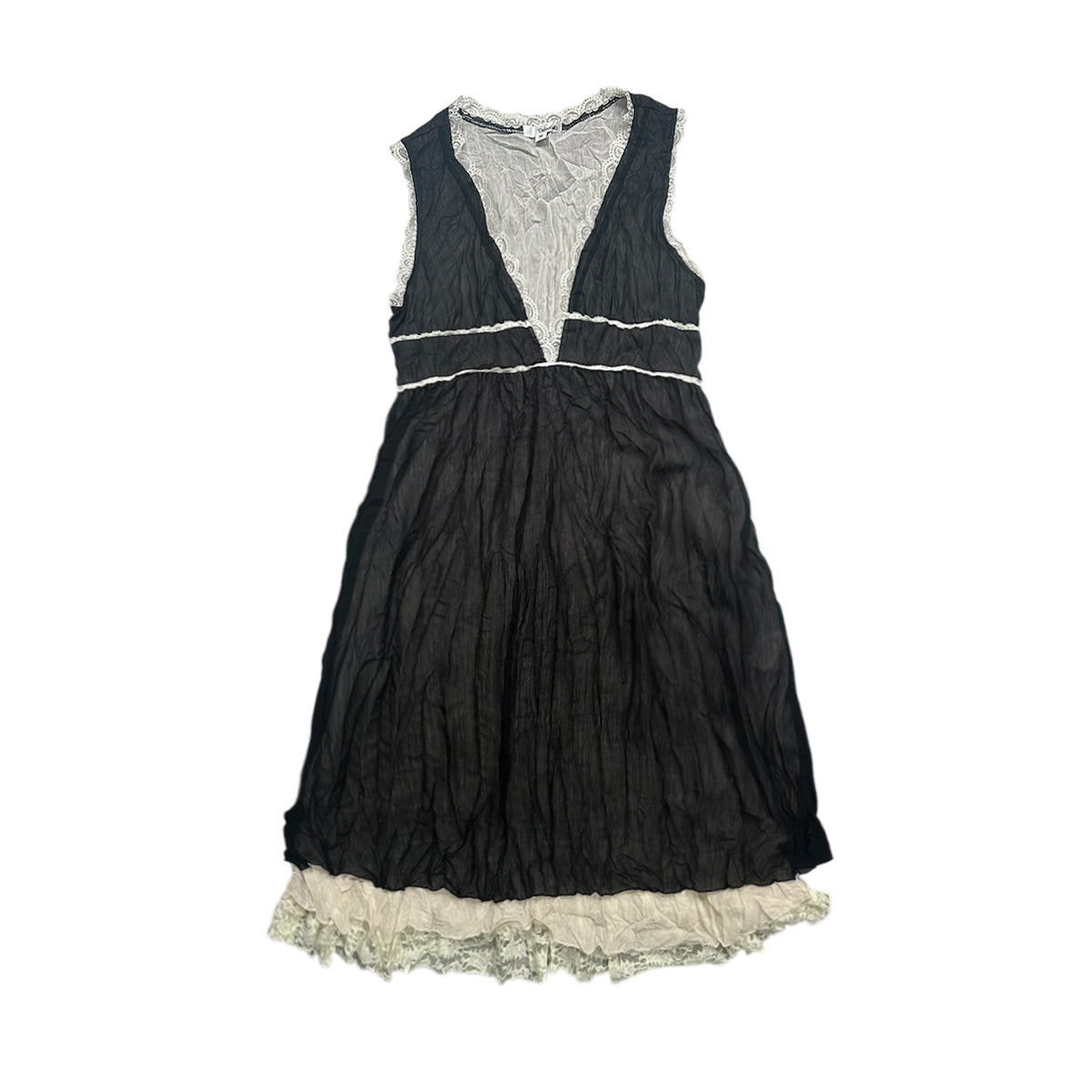 Set: Puff Sleeves Shirt + Lace Trim Vest Dress