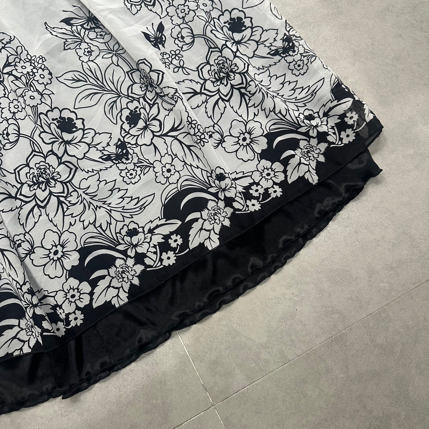 Lace Trim Layered Floral Cami Dress