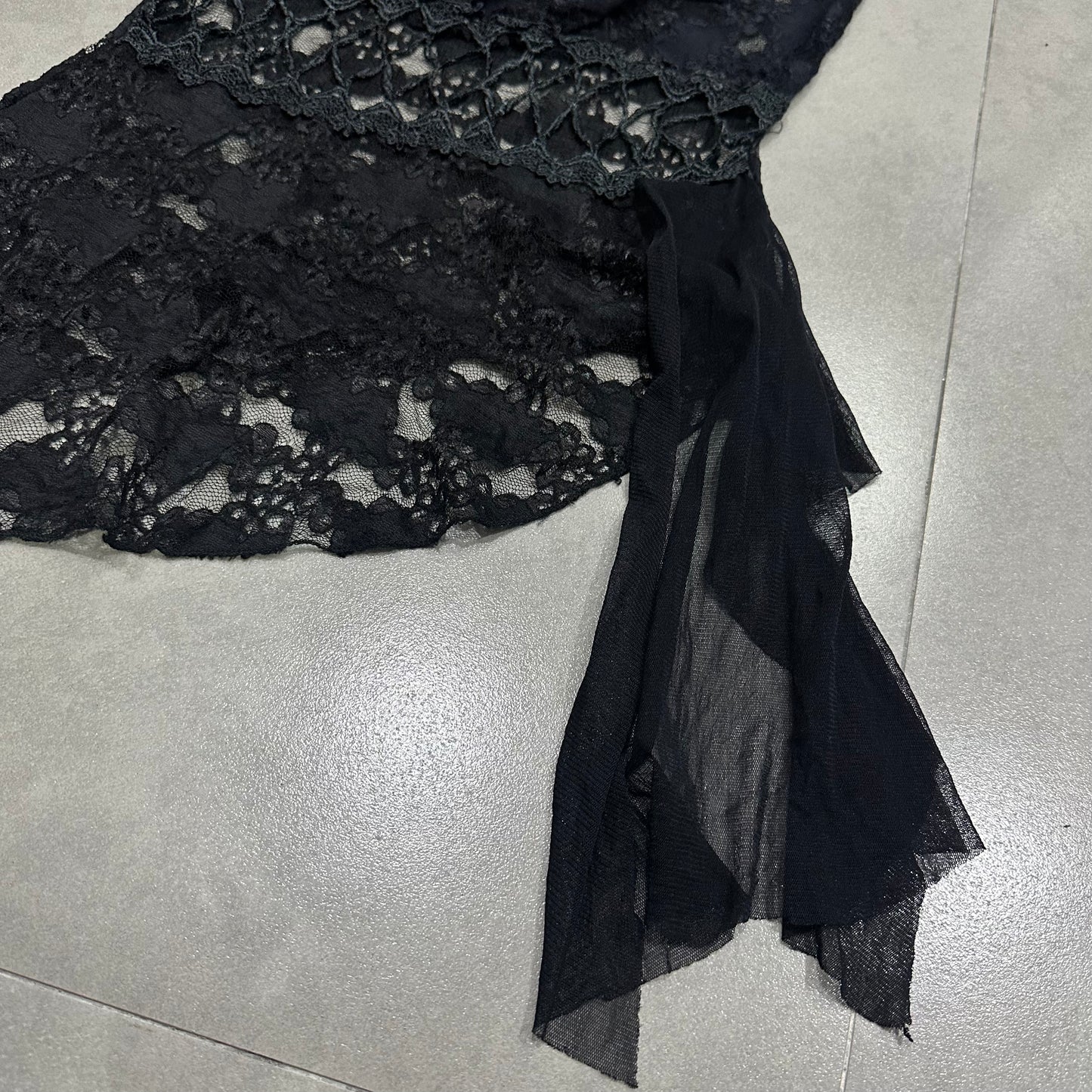 V-neck Sheer Lace Top