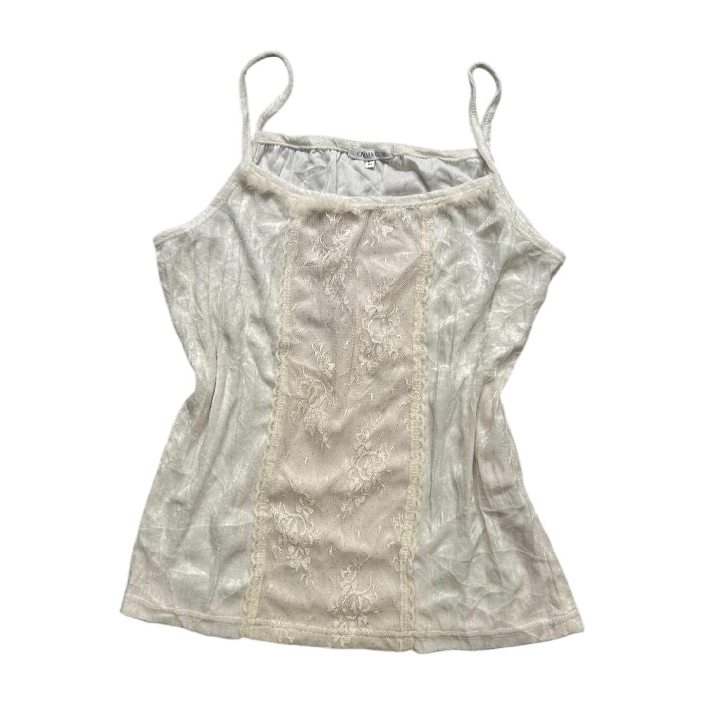 Fur Trim Velvet Camisole