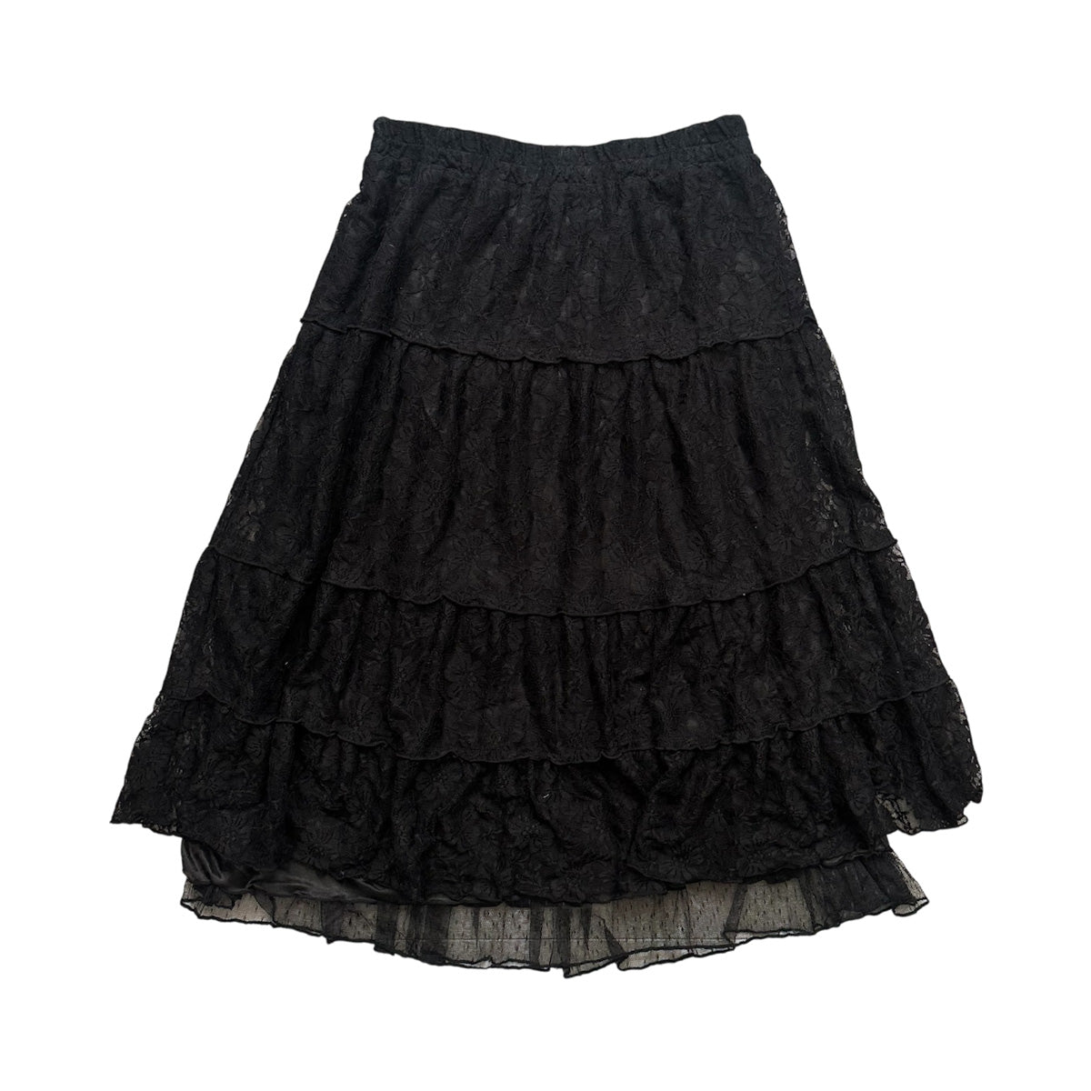 Floral Lace Layered Midi Skirt