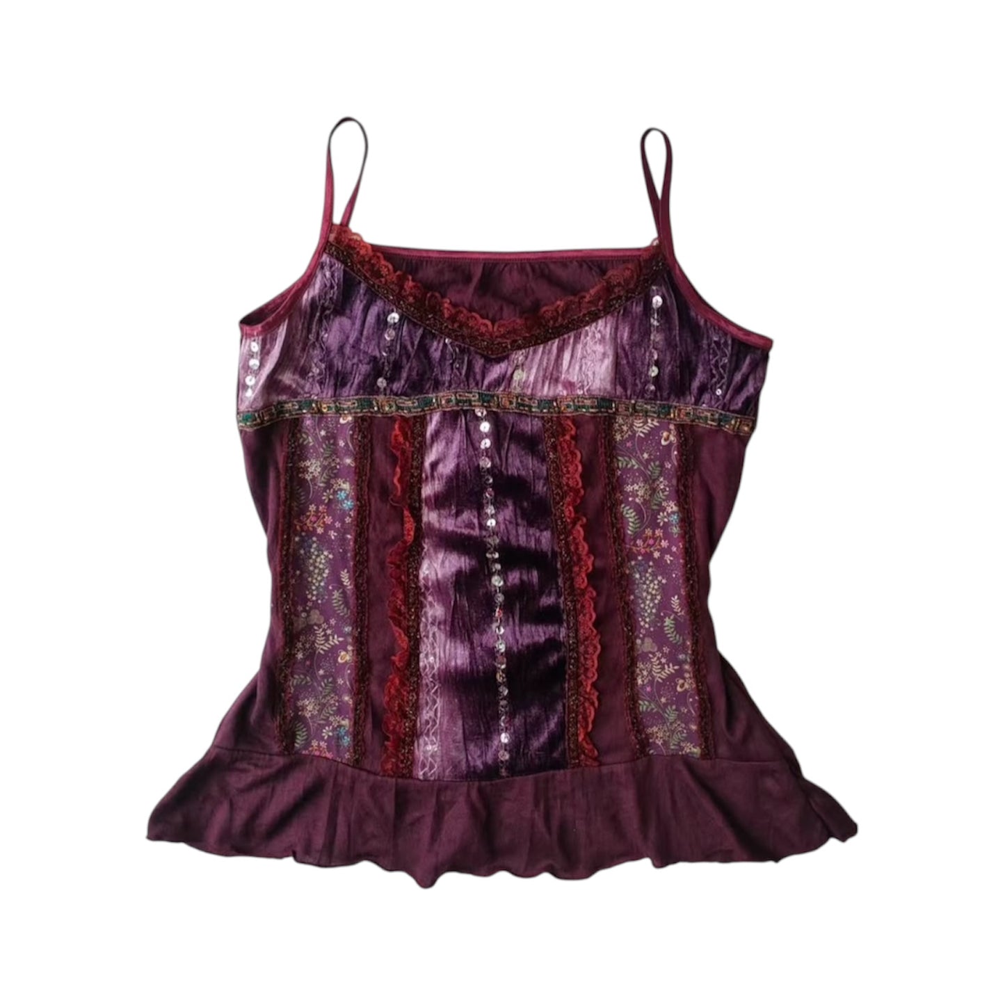 Patched Velvet Camisole