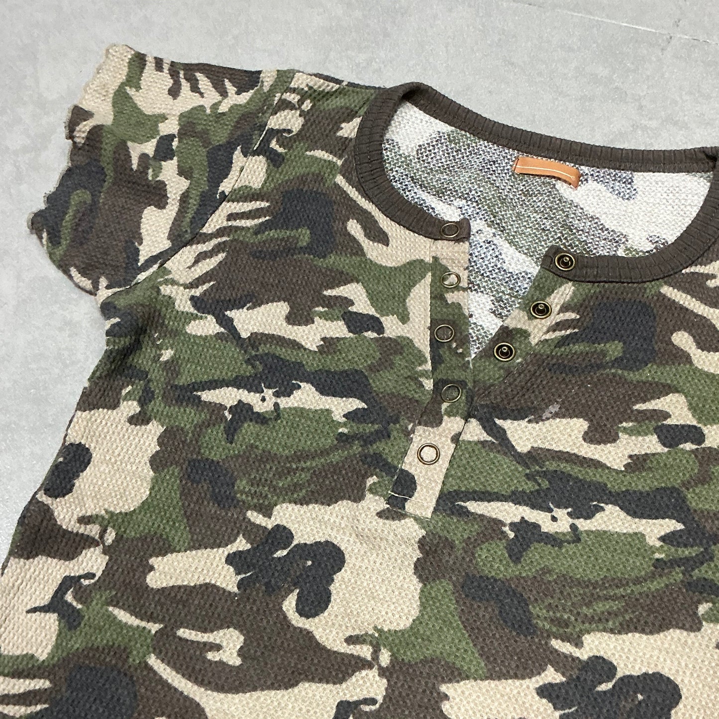 Camo Button Up Baby Tee