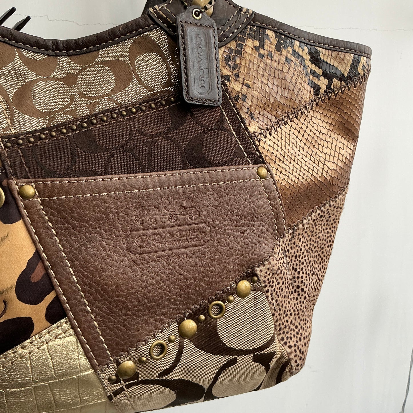 Coach Patchwork Signature Leather Tote Bag 12899
