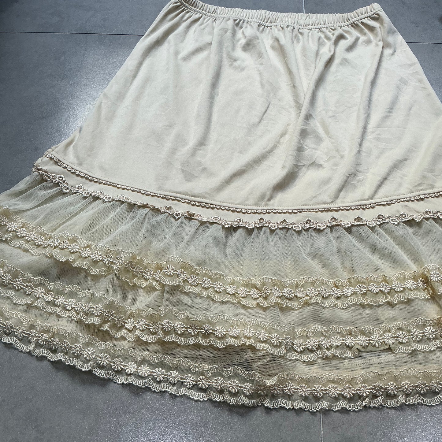 Axes Femme Layered Lace Hem Skirt