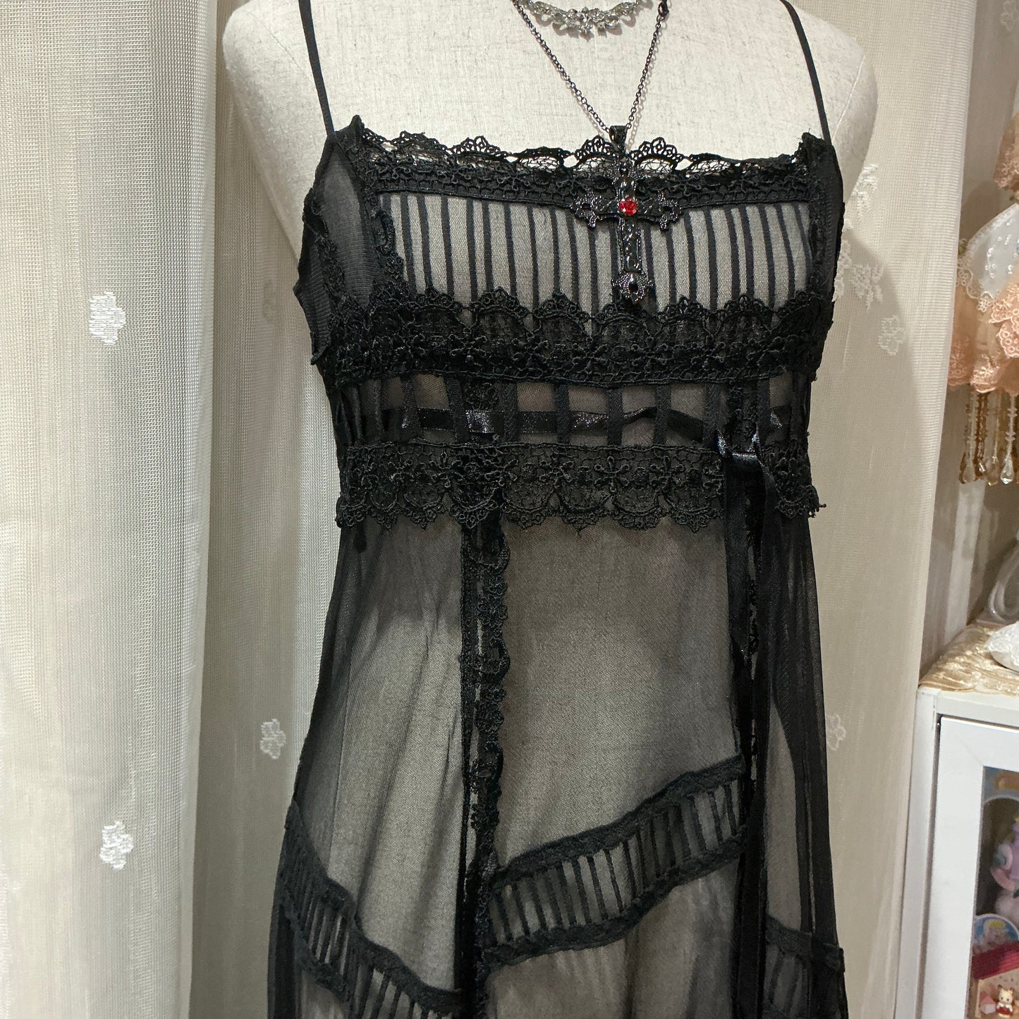 Sheer Mesh Camisole Dress