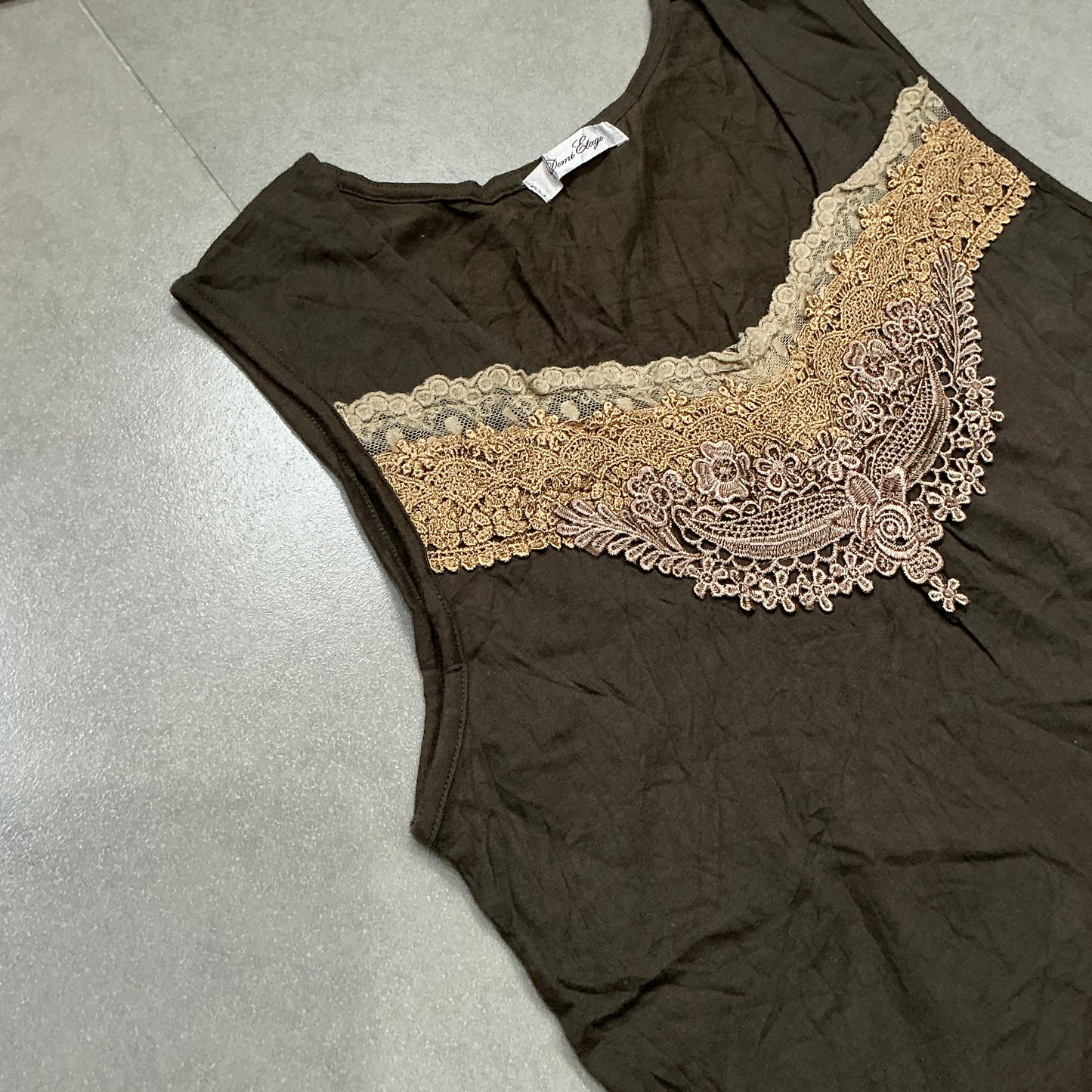 Front Lace square Neck Tank