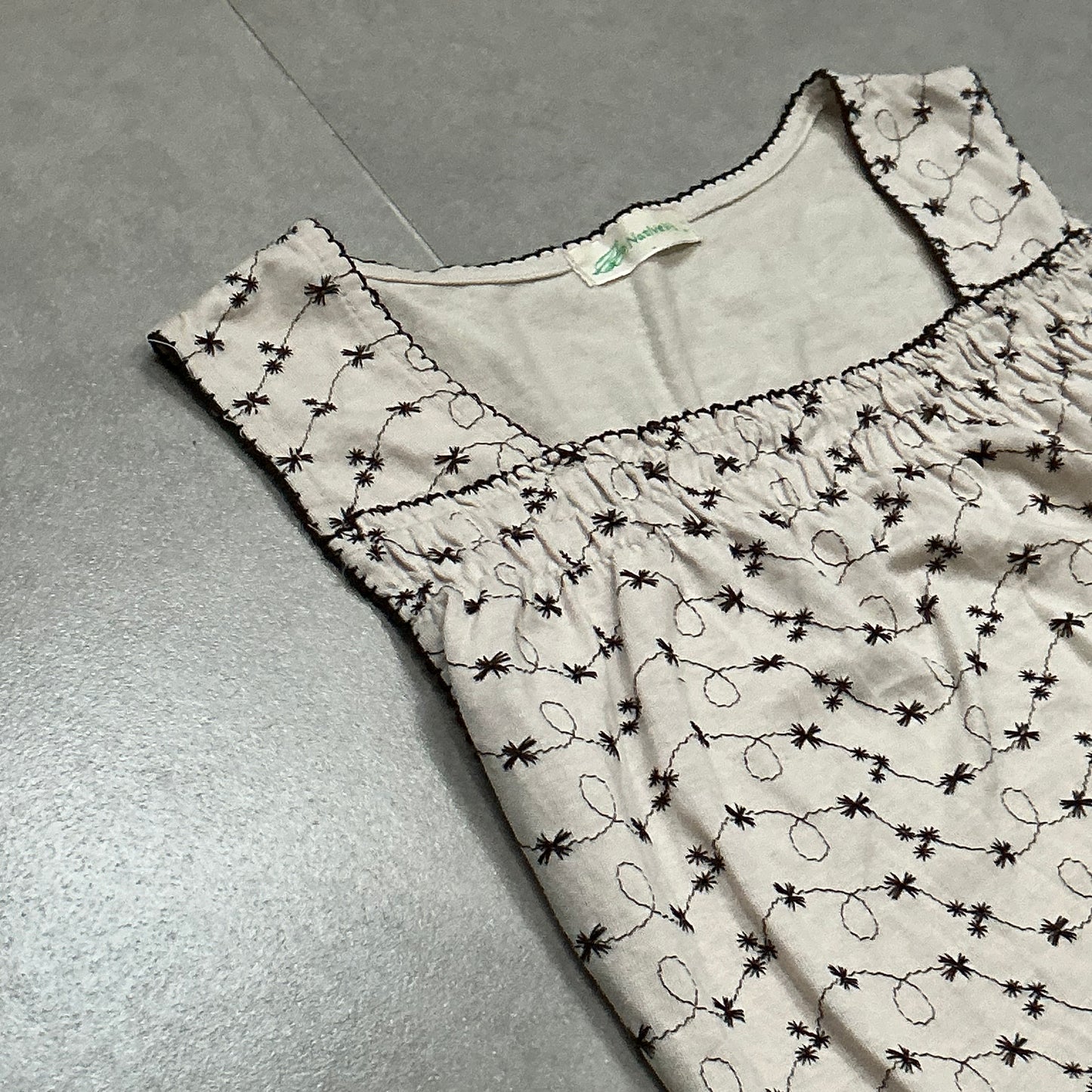 Embroidered Floral Square Neck Top