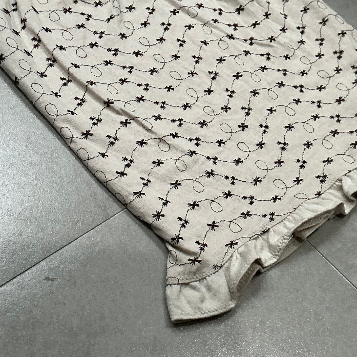 Embroidered Floral Square Neck Top