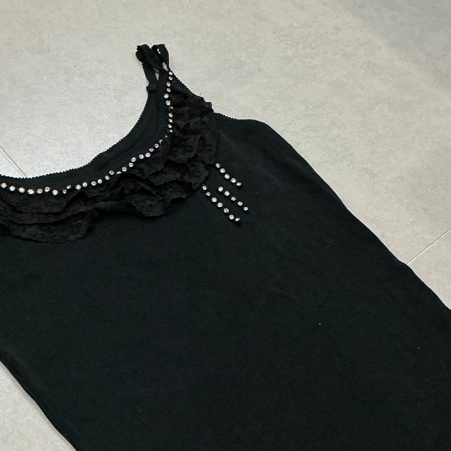 Rhinestone Lace Trim Camisole