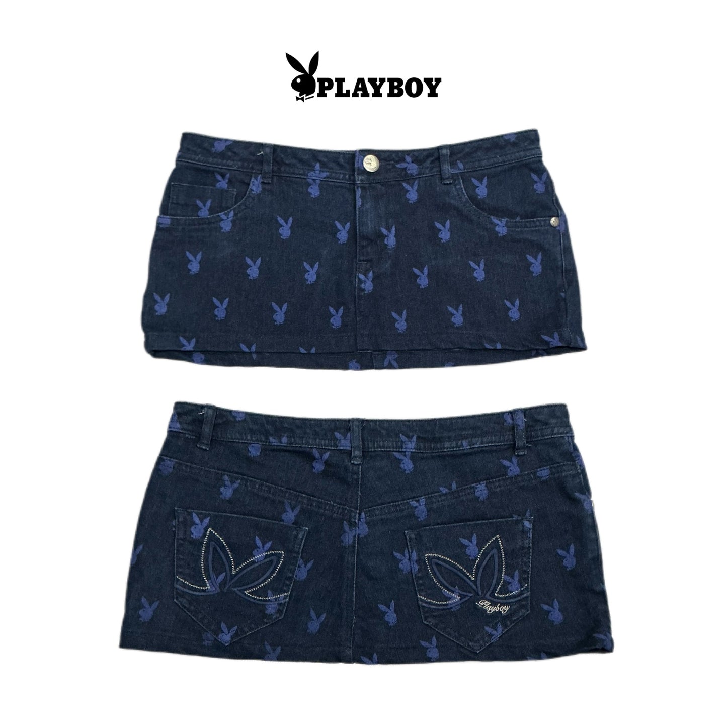 Playboy Logo Deninm Mini Skirt