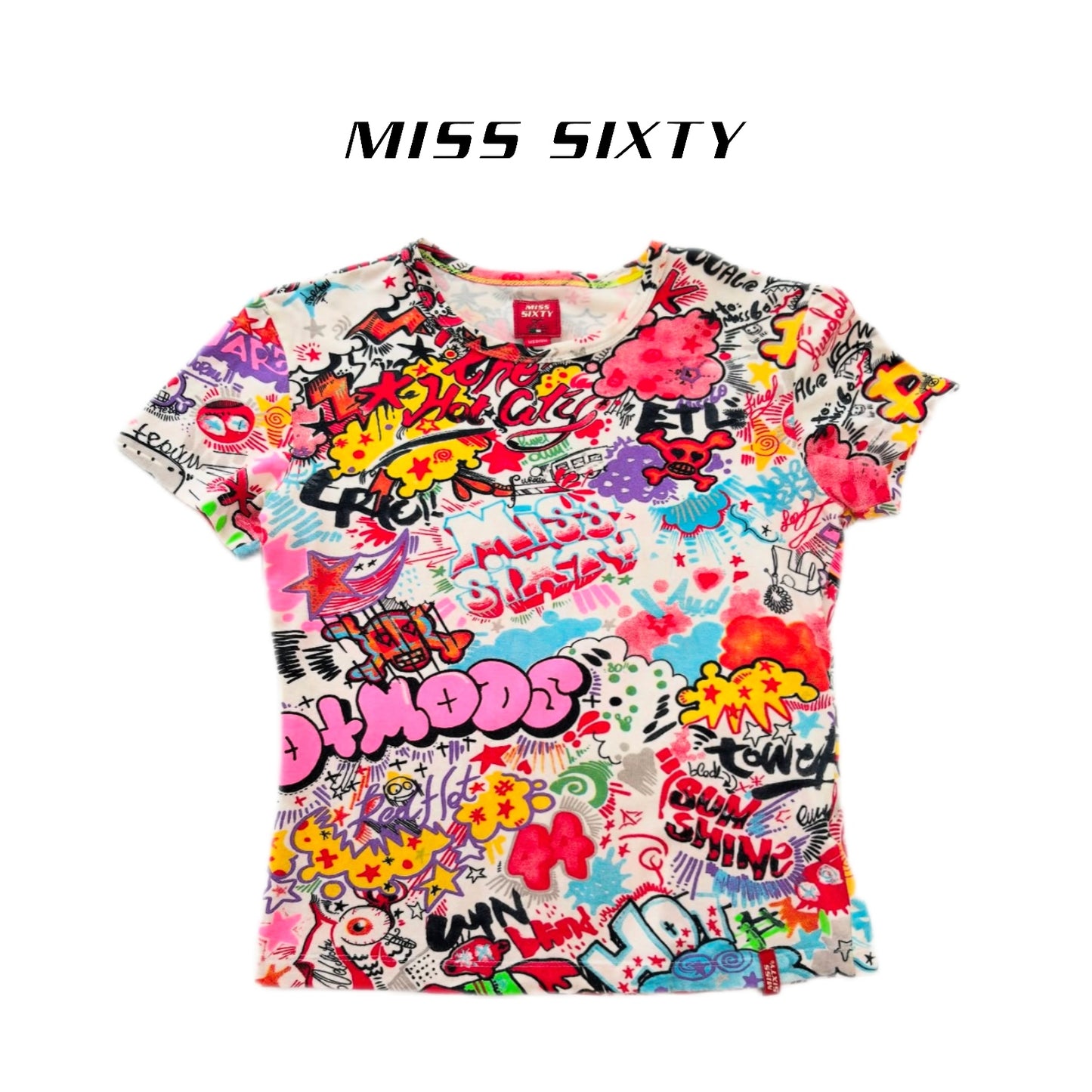 Missy Sixty Graffiti Print Top
