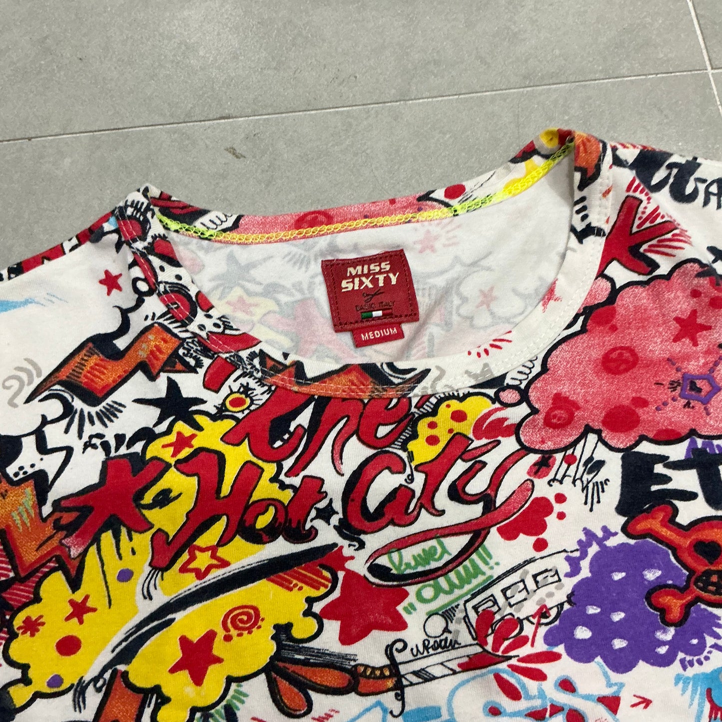 Missy Sixty Graffiti Print Top