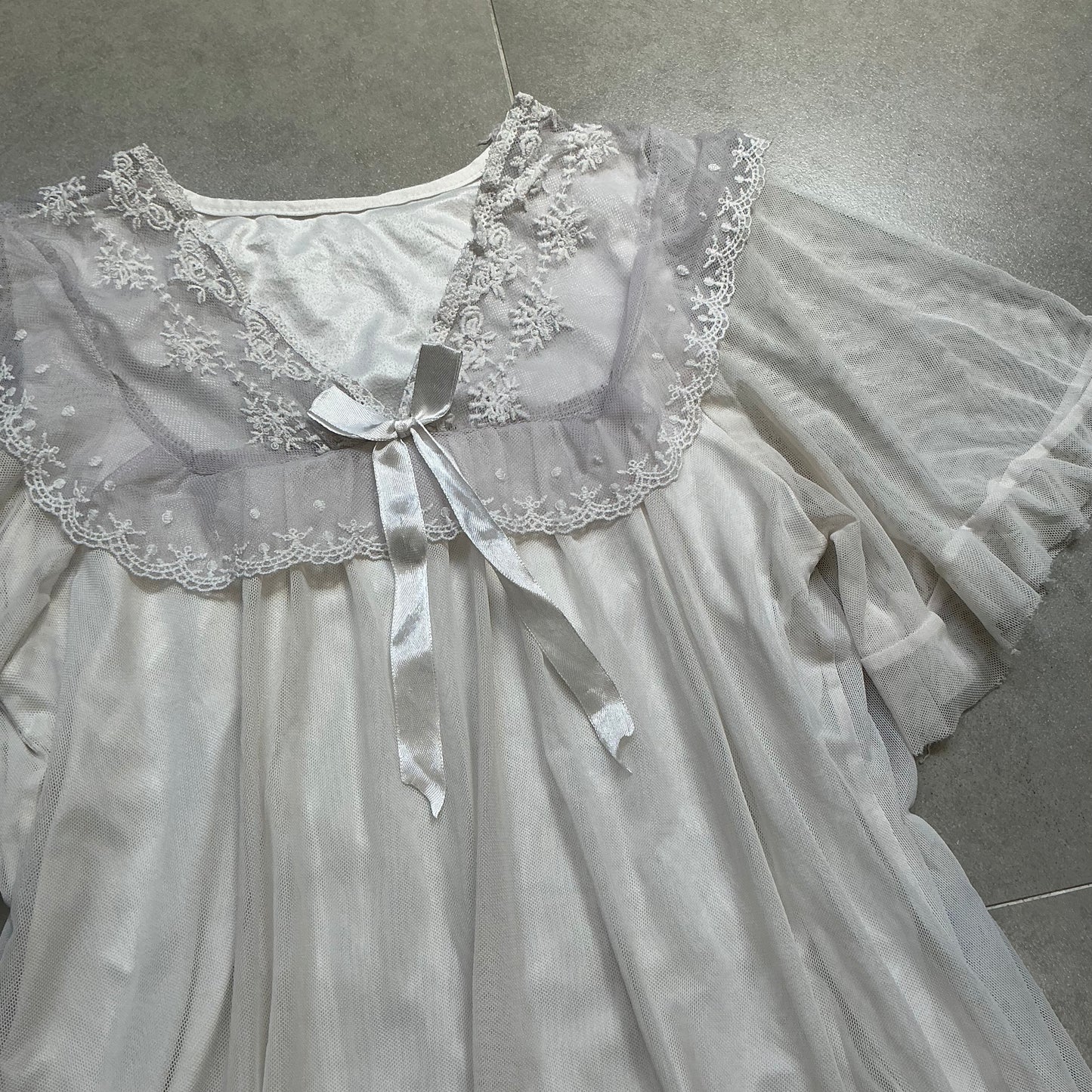 Lace Collar Mesh Top