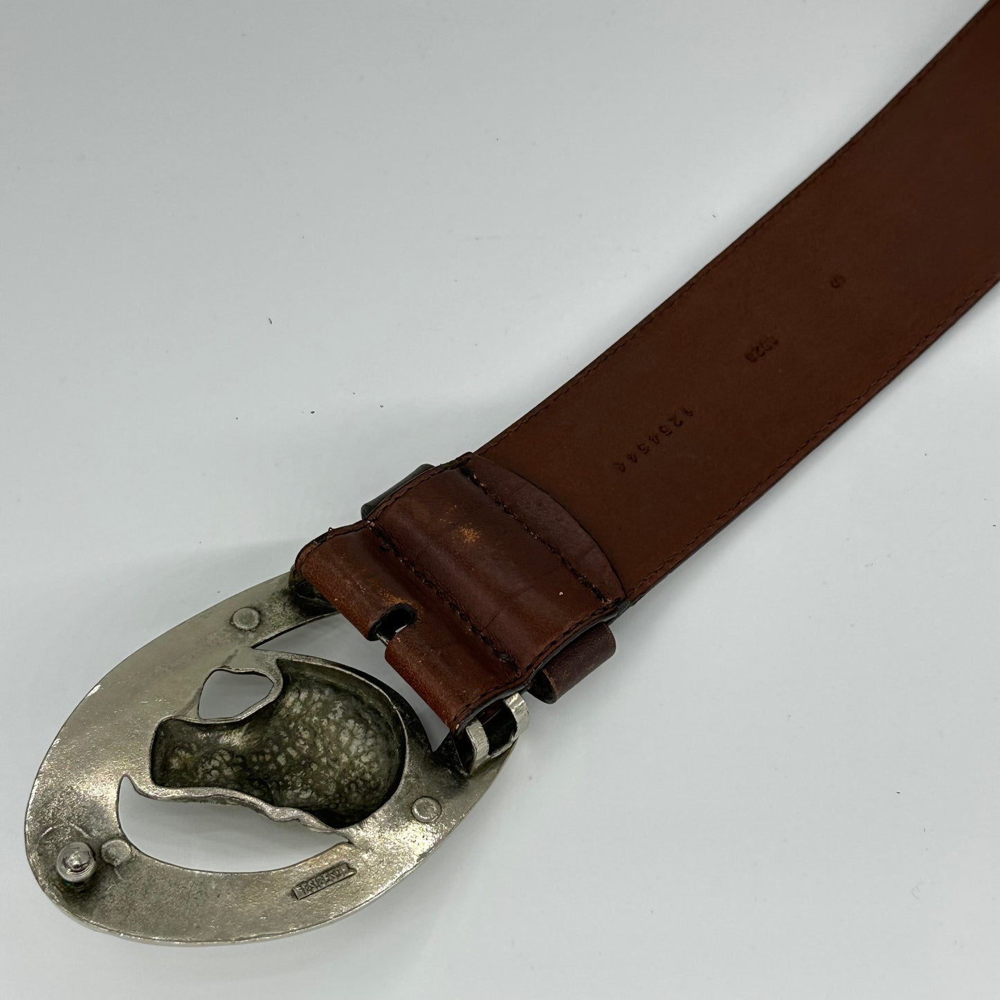 Ralph Lauren 00s Horseshoes Horse Head Buckle Leather Belt