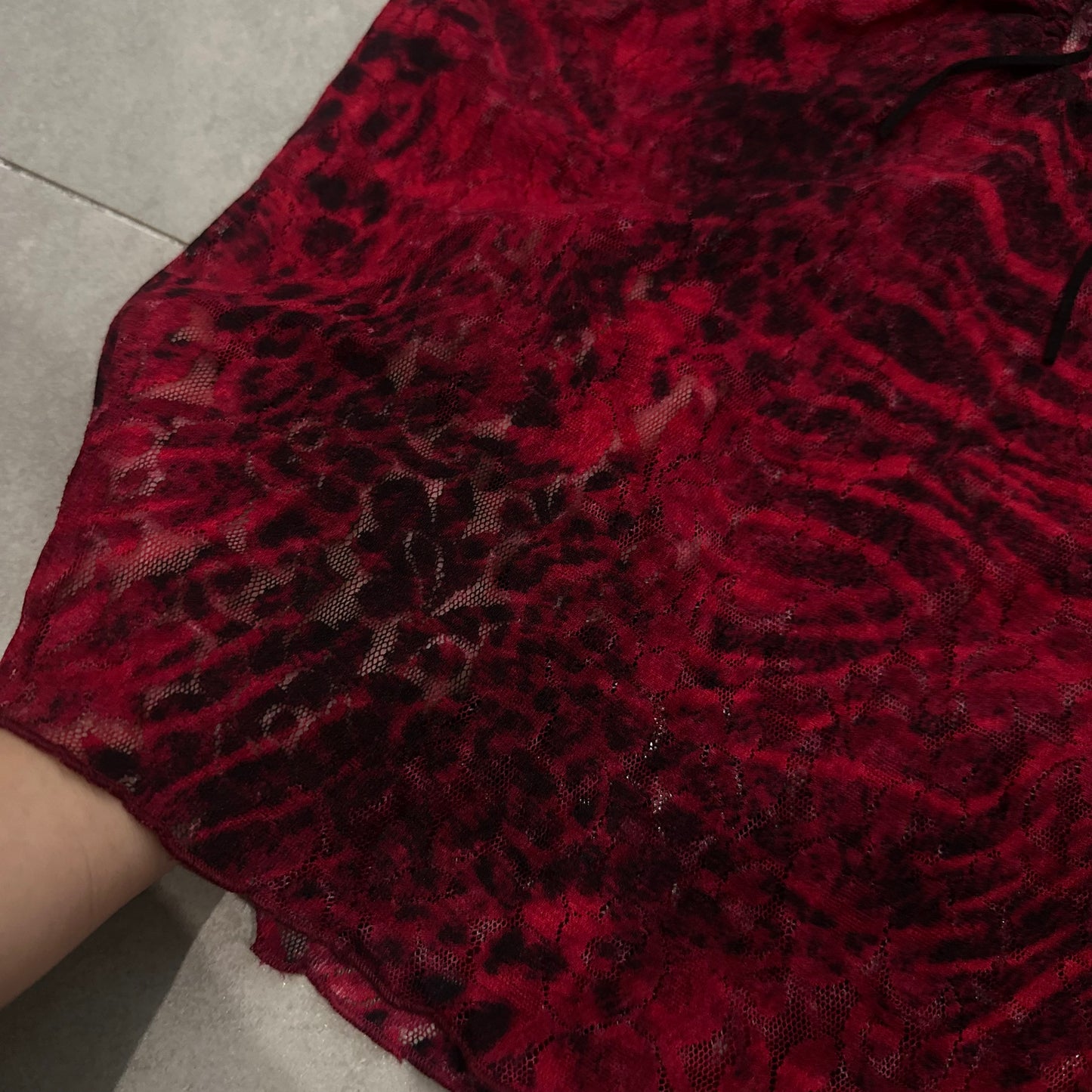 Jaspal Sheer Lace Leopard Print Vest