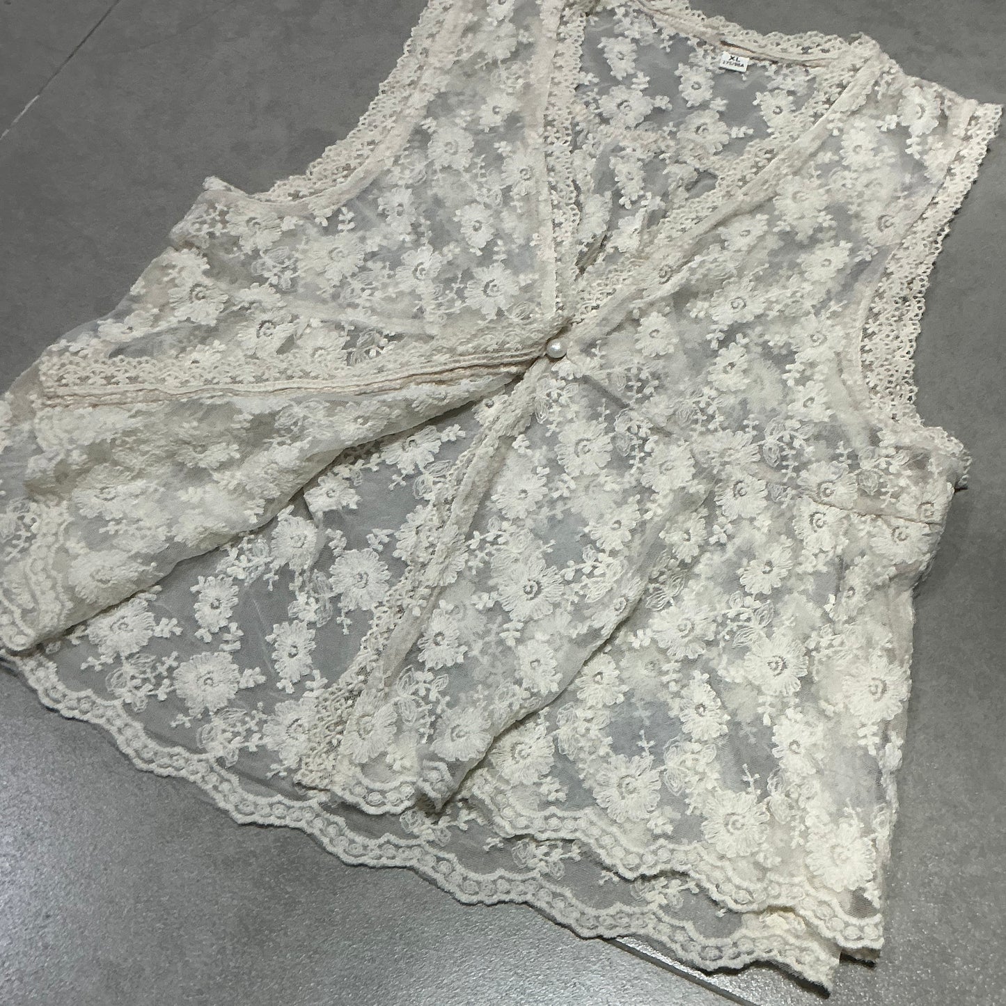 Sheer Lace Vest Cardigan