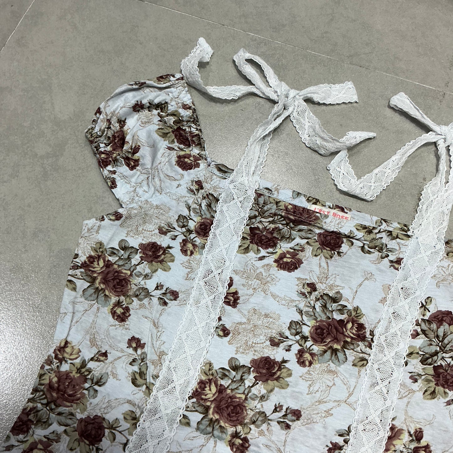 Floral Lace Trim Off Shoulder Top