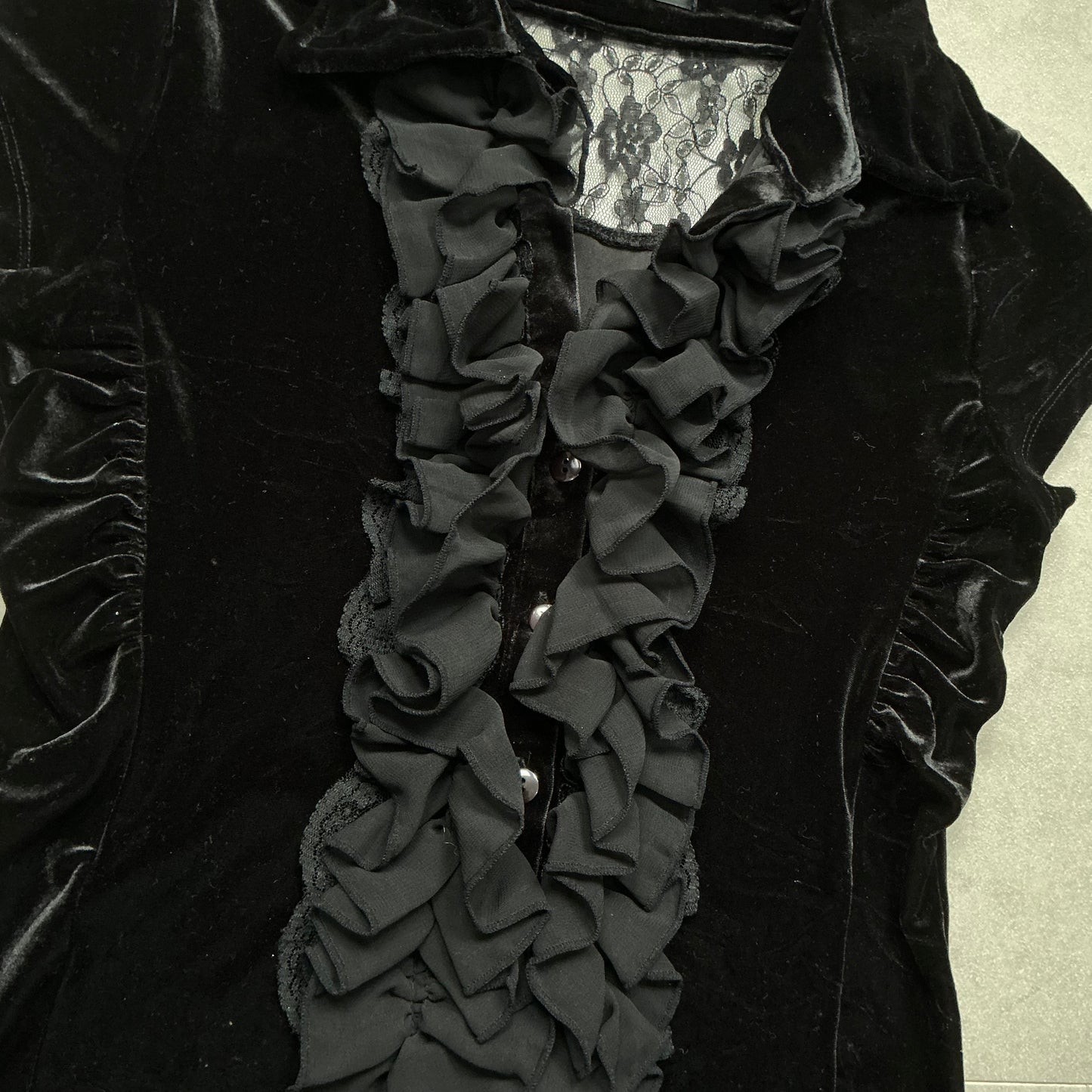 Ruffle Velvet Shirt